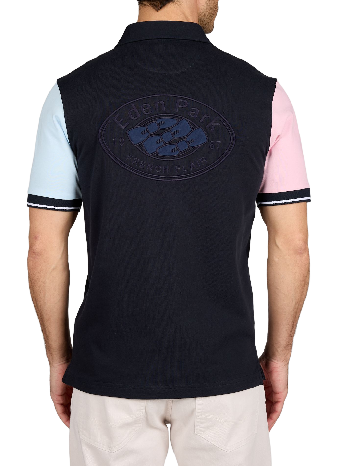 Cotton logo polo shirt EDEN PARK Blue