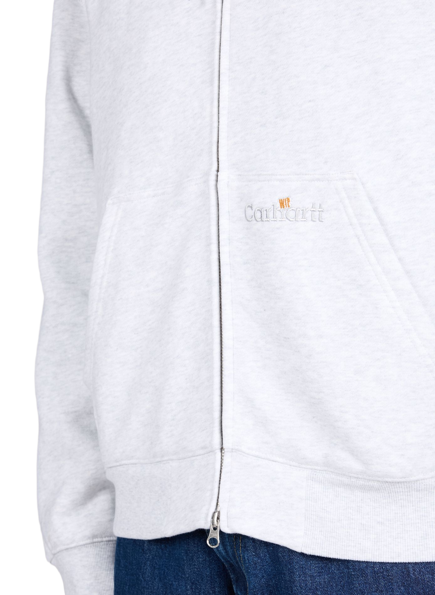 Zip-up hooded cotton sweatshirt CARHARTT WIP Grey