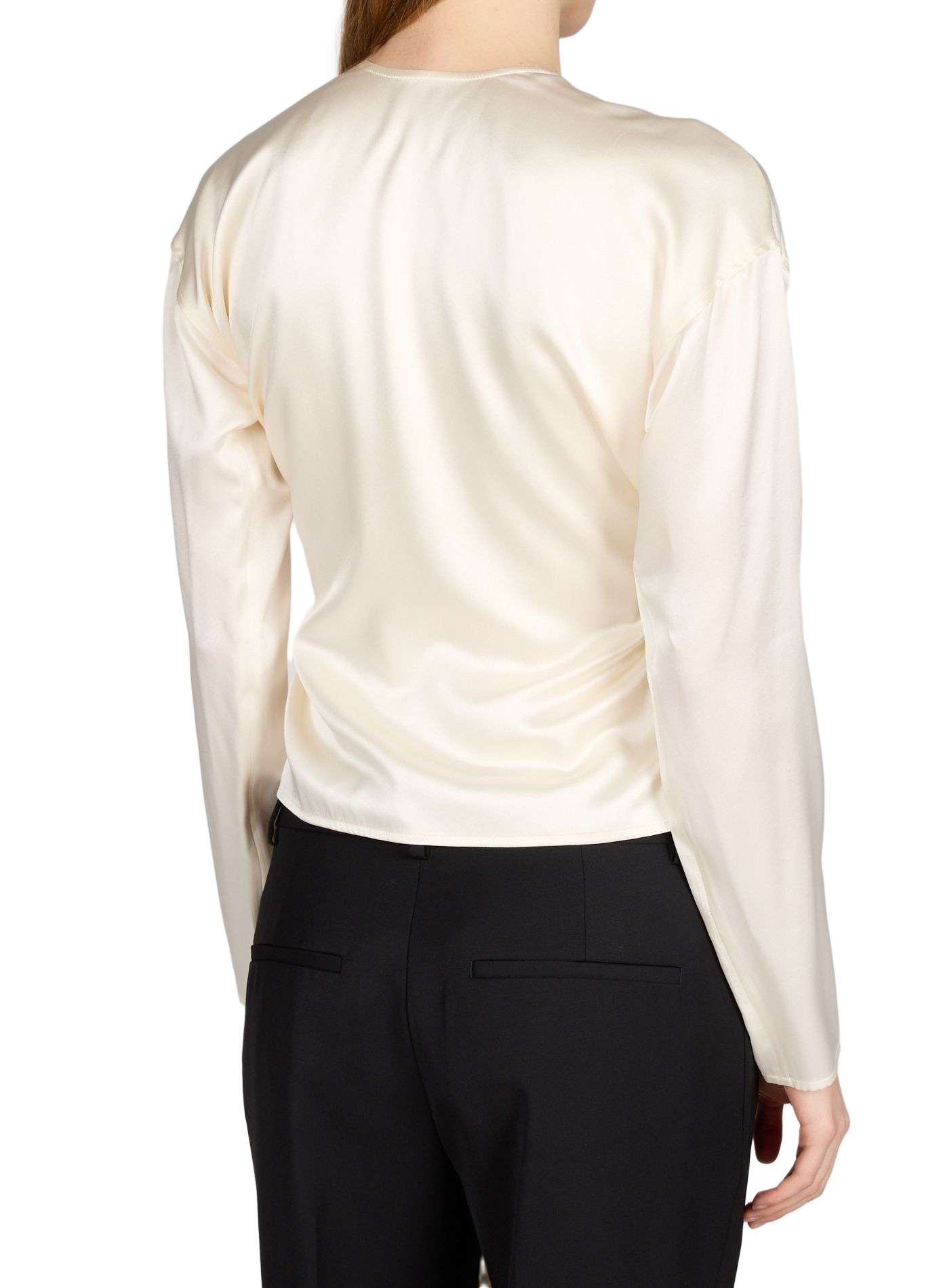 Satin tie-up silk top HELMUT LANG White