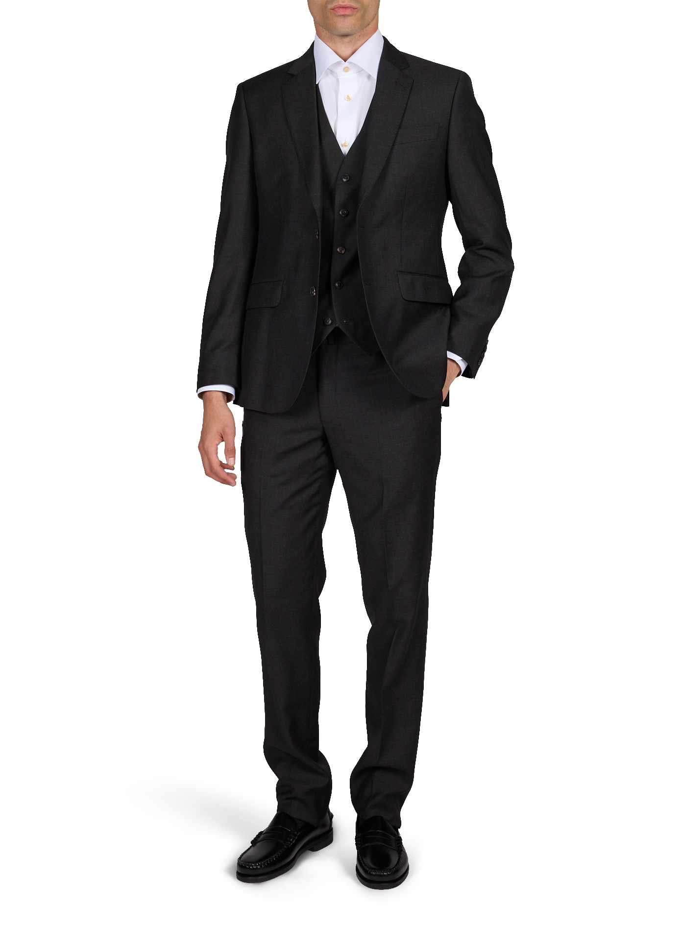 Pantalon de costume ajusté en laine HACKETT Gris