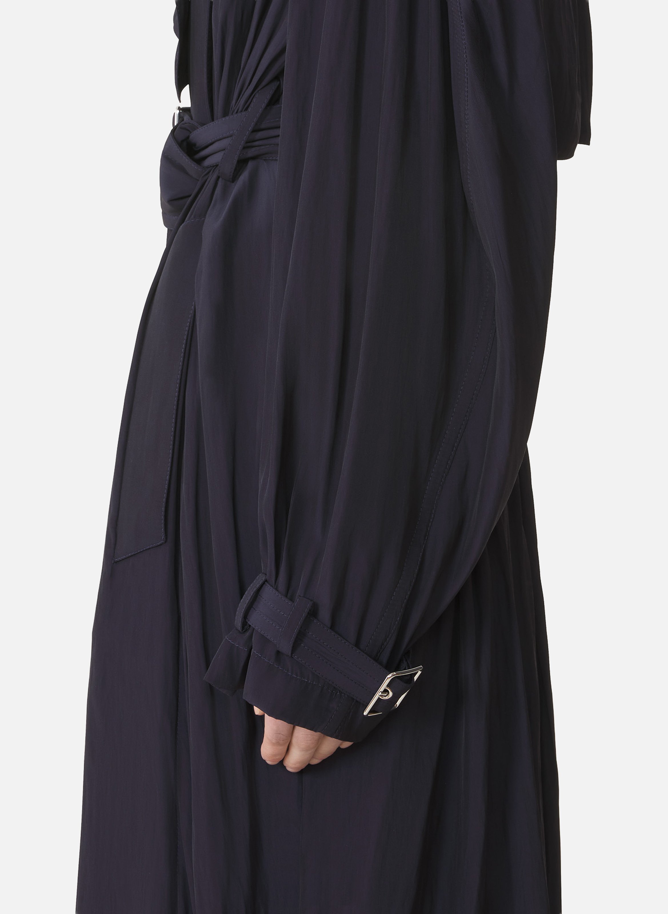 Trench fluide en charmeuse LANVIN Bleu