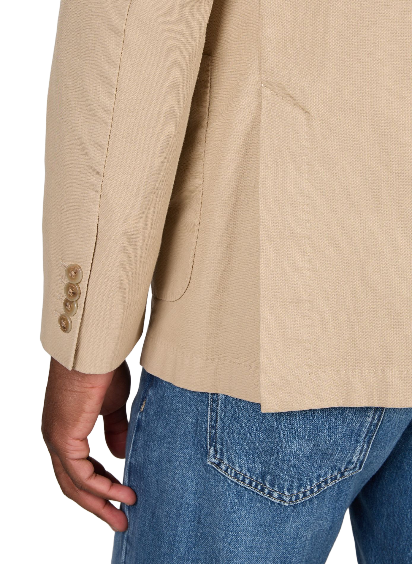 Blended cotton suit jacket HACKETT Beige