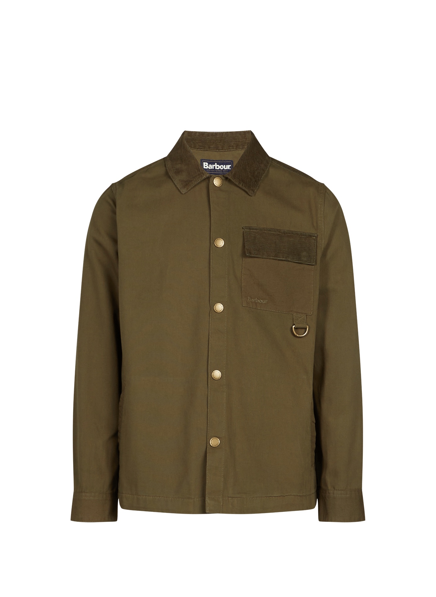 Shirt Jacket with Velvet Panels in Cotton BARBOUR Green