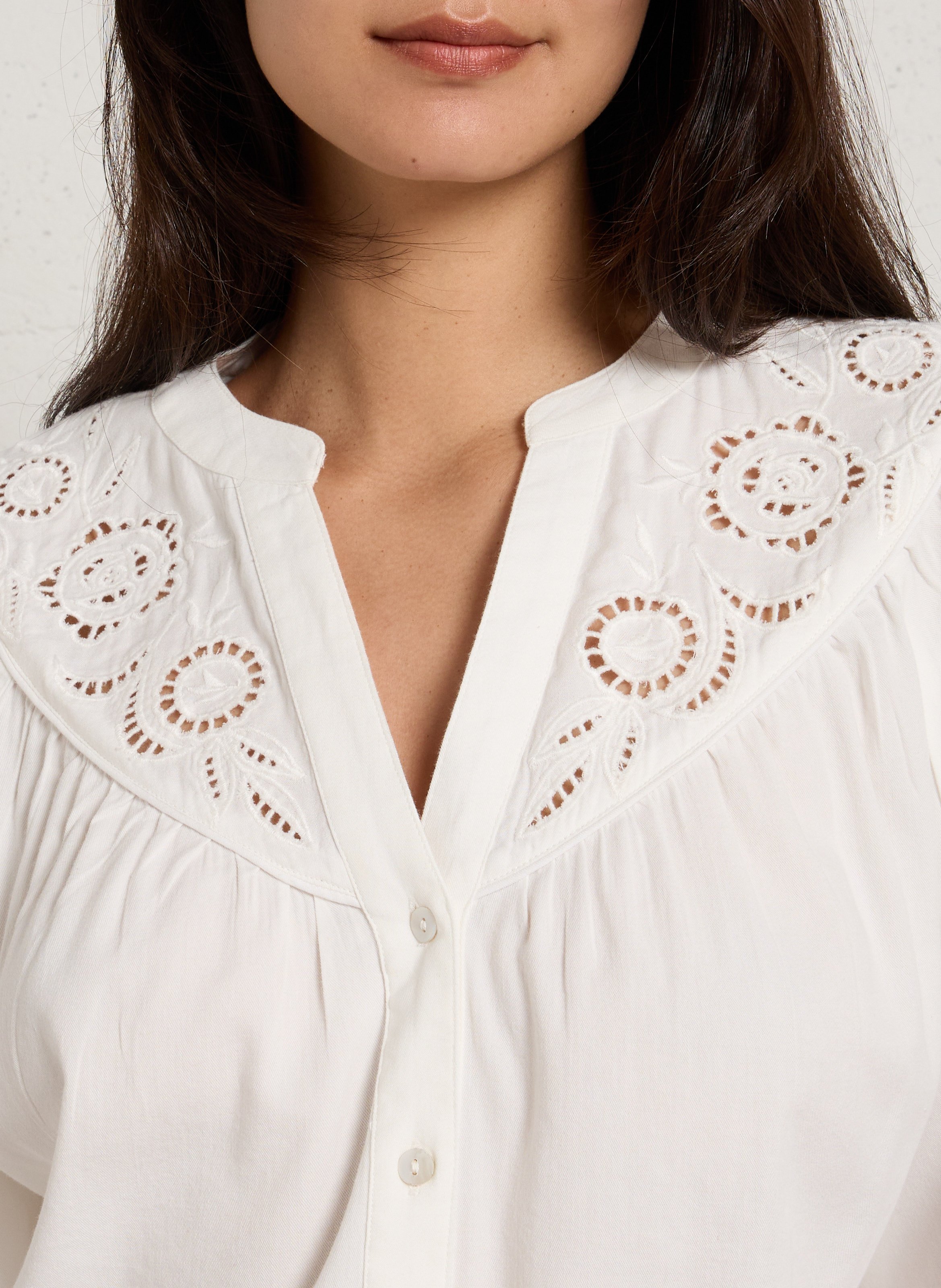 Chemise ample en coton mélangé dolly MAISON 123 Blanc