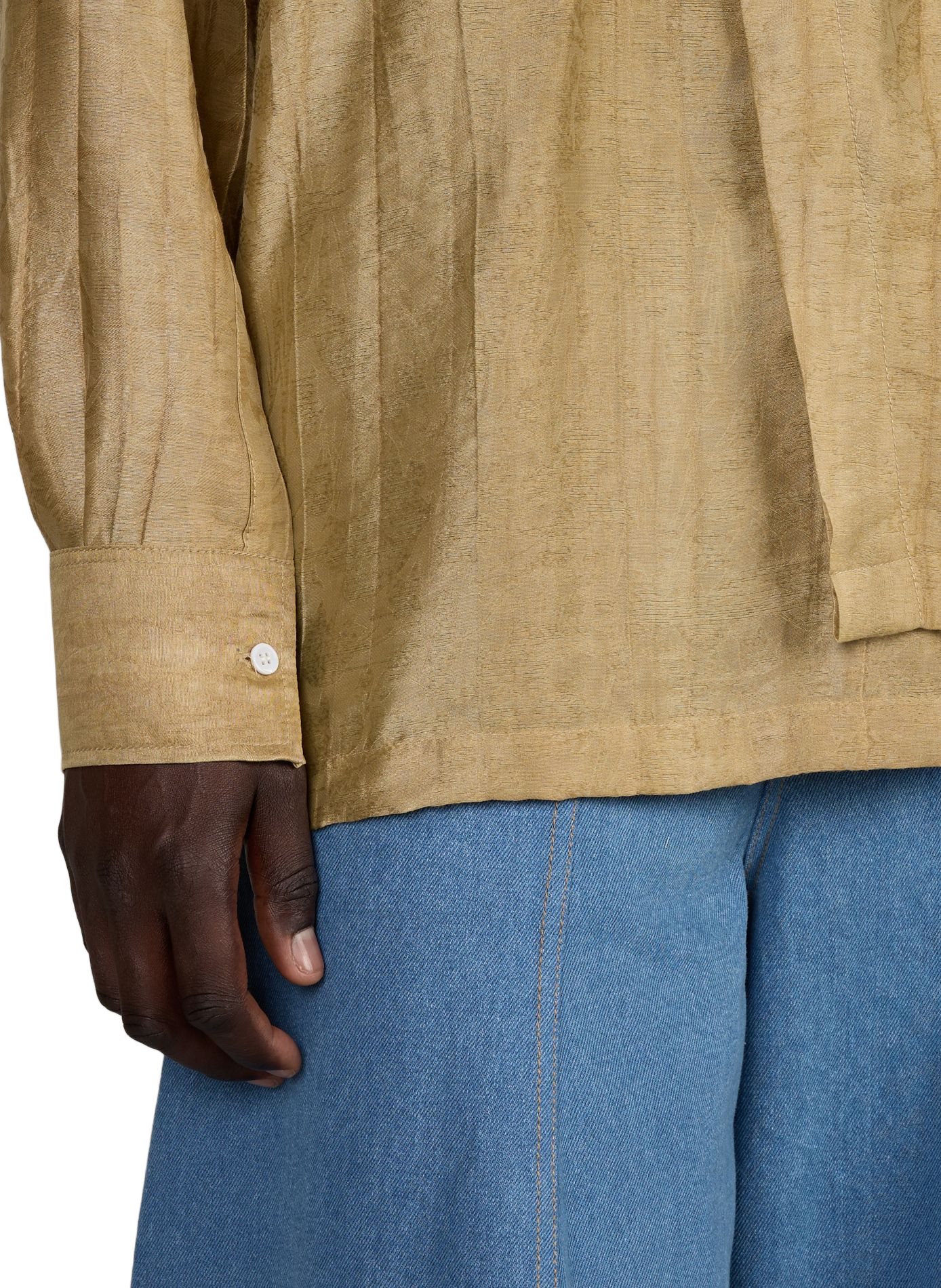 Asymmetrical Satin Shirt RENÈ Beige