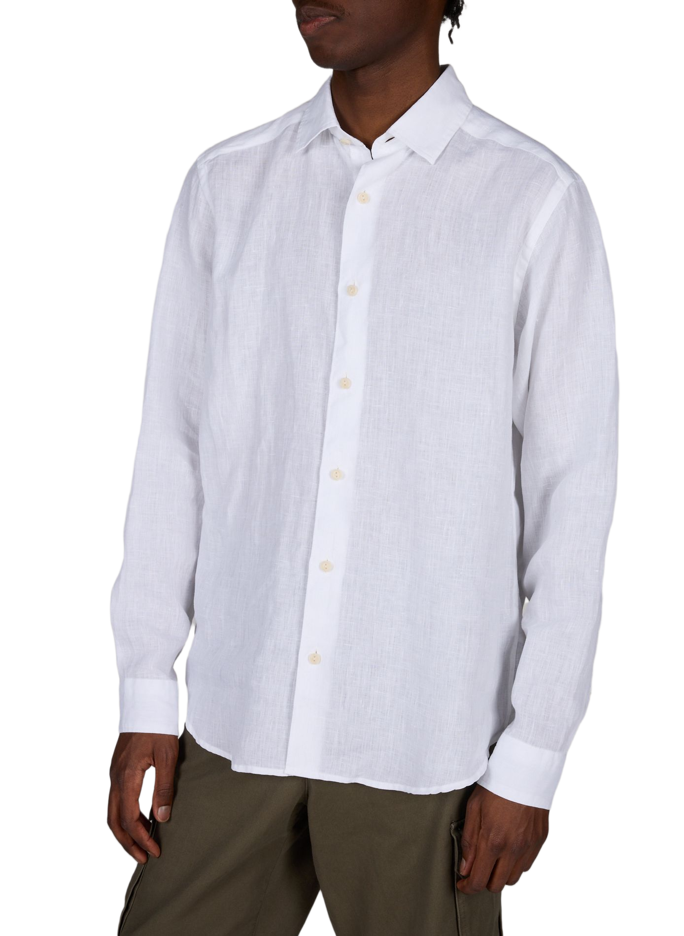 Solid classic linen shirt ETON White