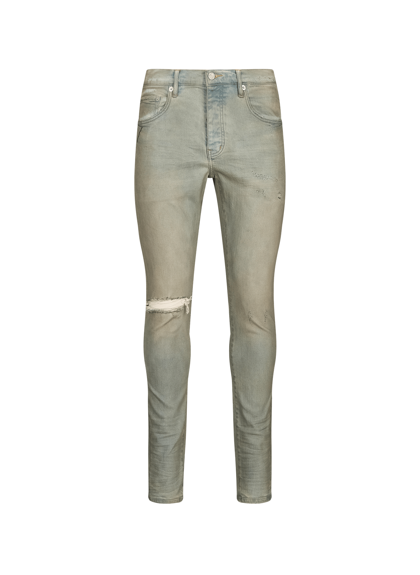 Ripped slim fit jeans in blended cotton PURPLE BRAND Blue