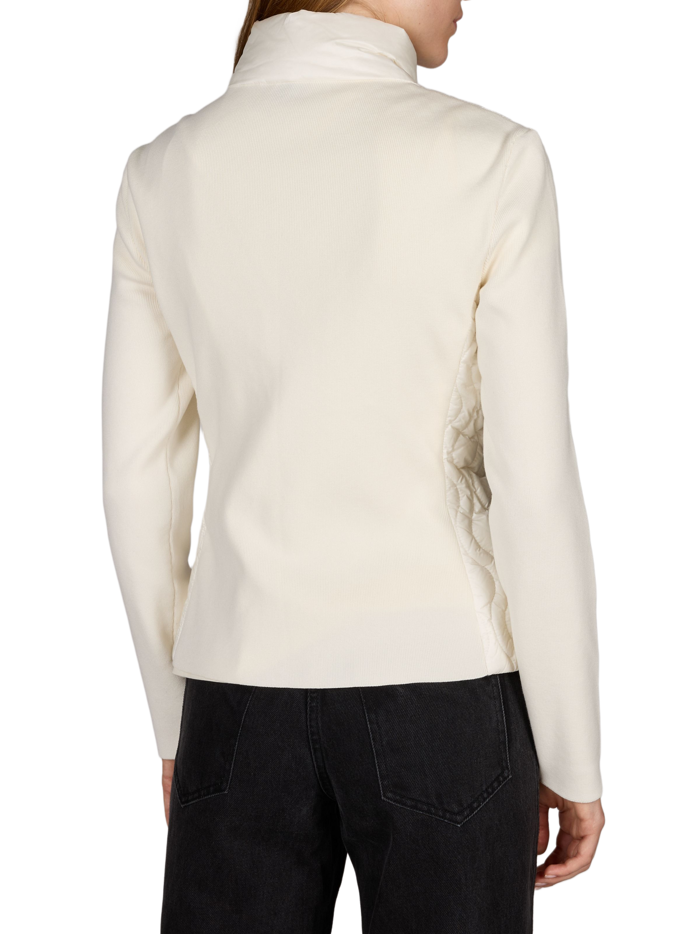Quilted high neck cardigan MONCLER White