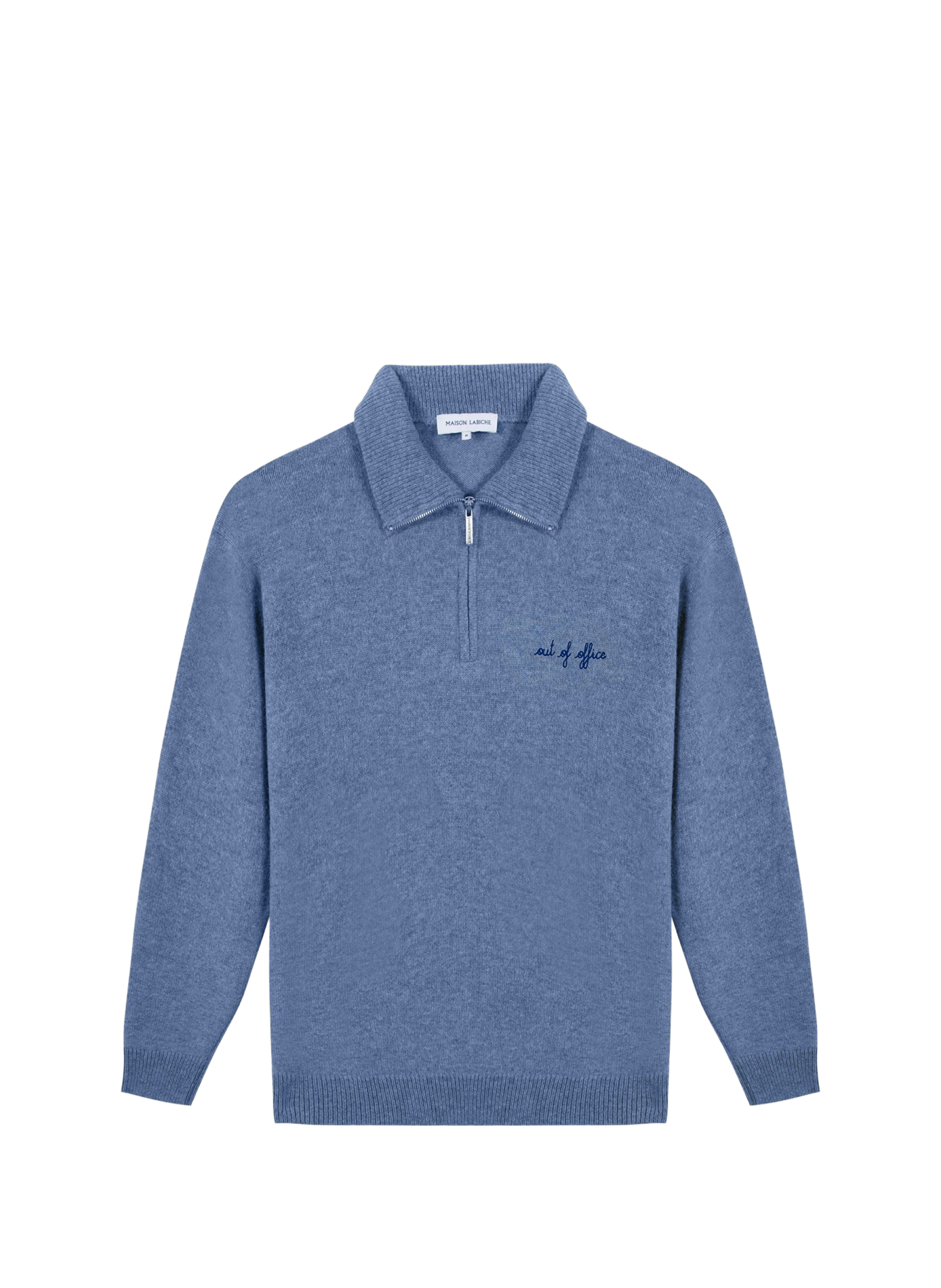 Pull droit col montant en laine MAISON LABICHE Bleu