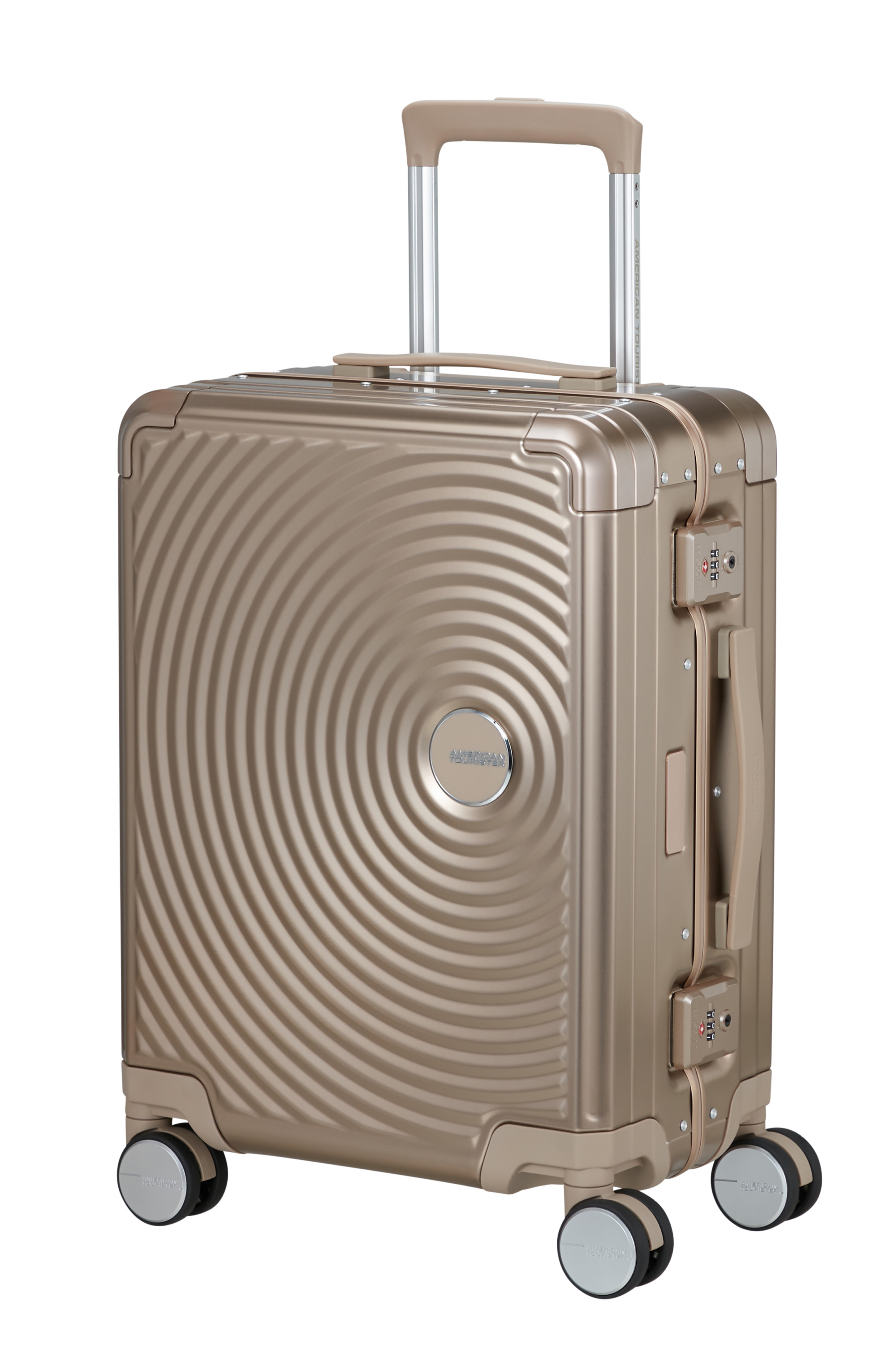 Soundbox alu valise 4 roues taille s AMERICAN TOURISTER Doré