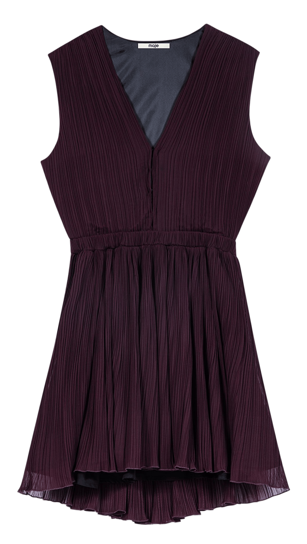 Robe courte côtelée MAJE Violet