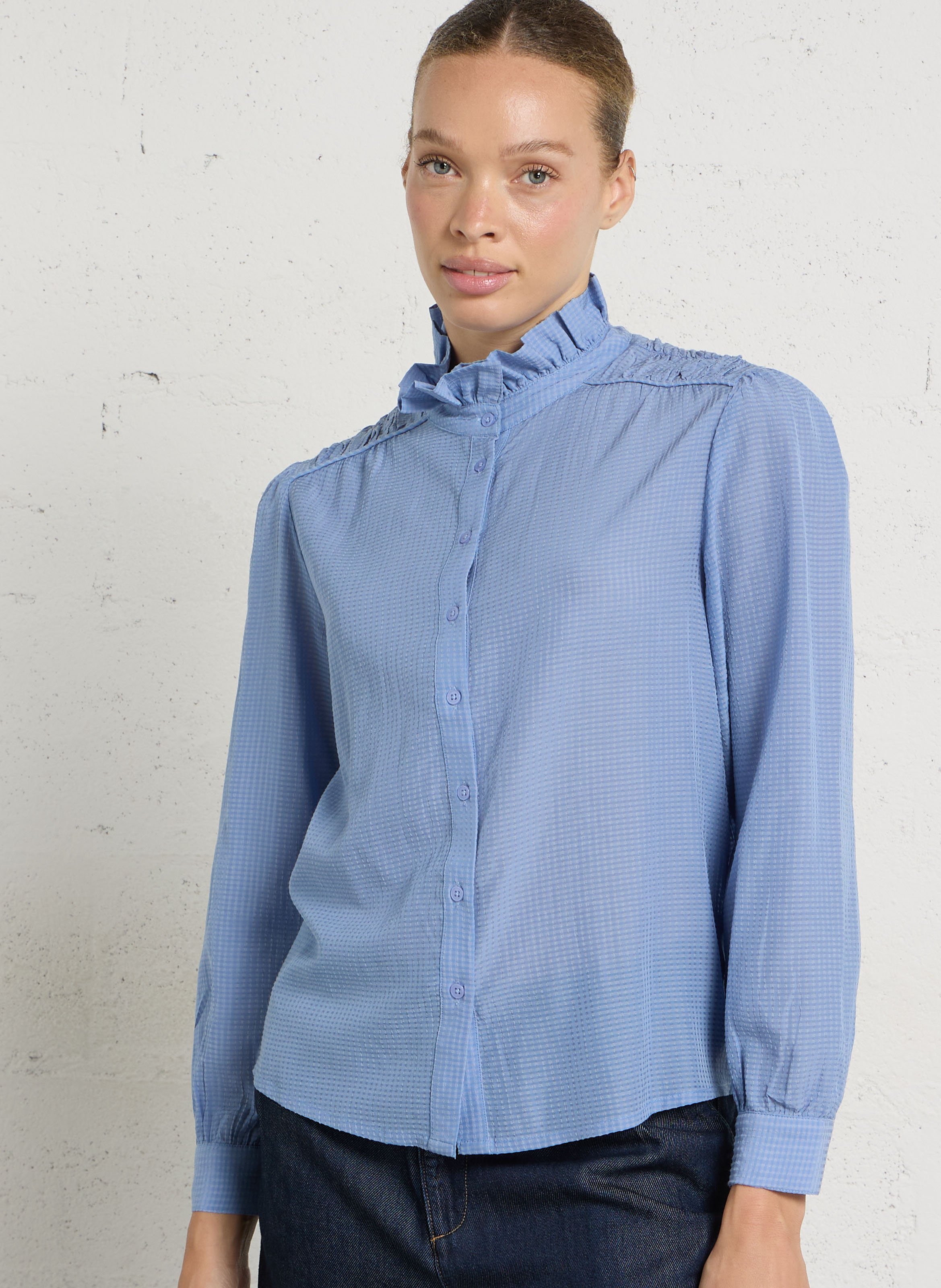 Chemise ample col victorien mona MAISON 123 Violet