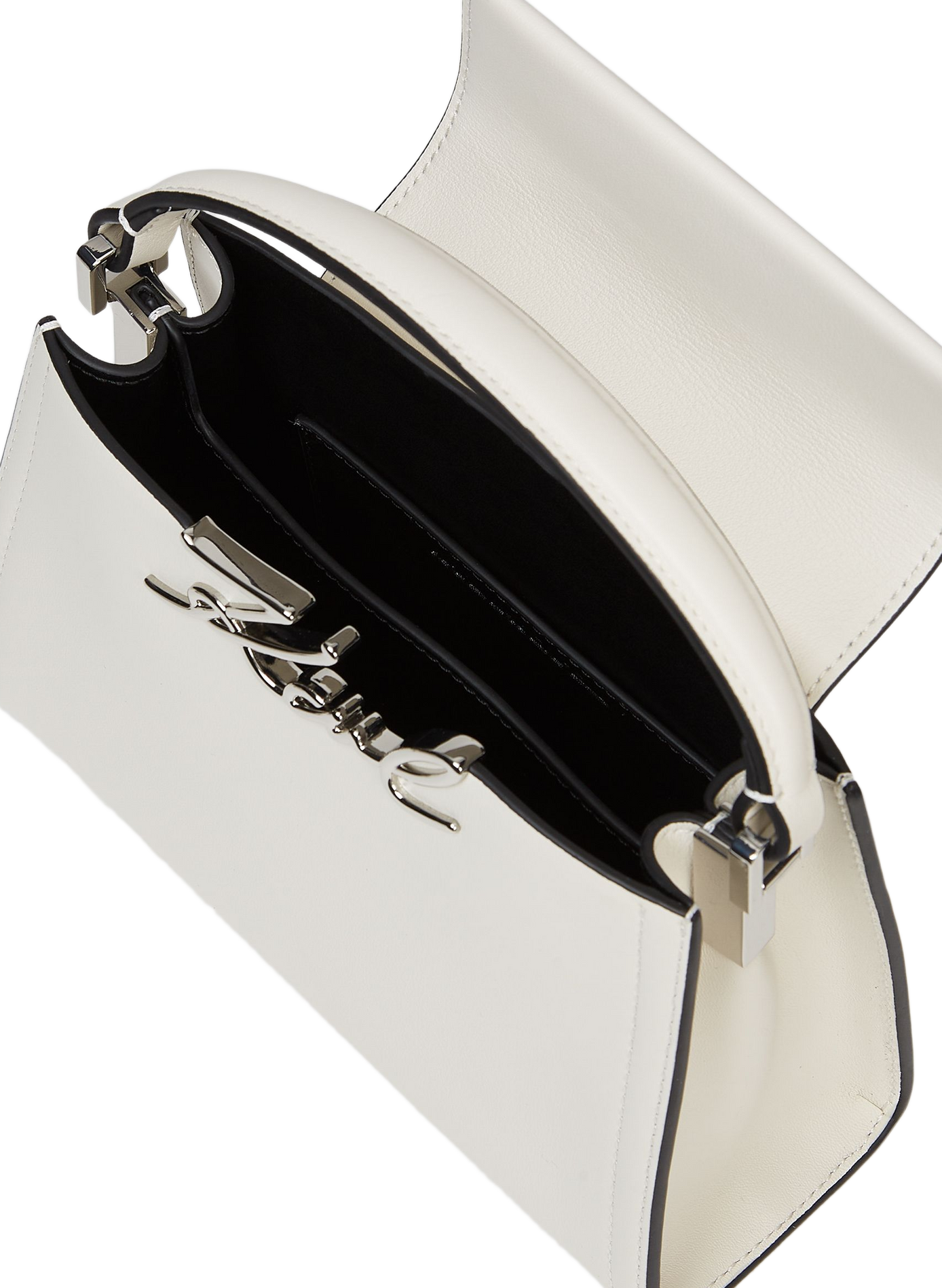 Lederhandtasche K/Signature Mini KARL LAGERFELD Beige