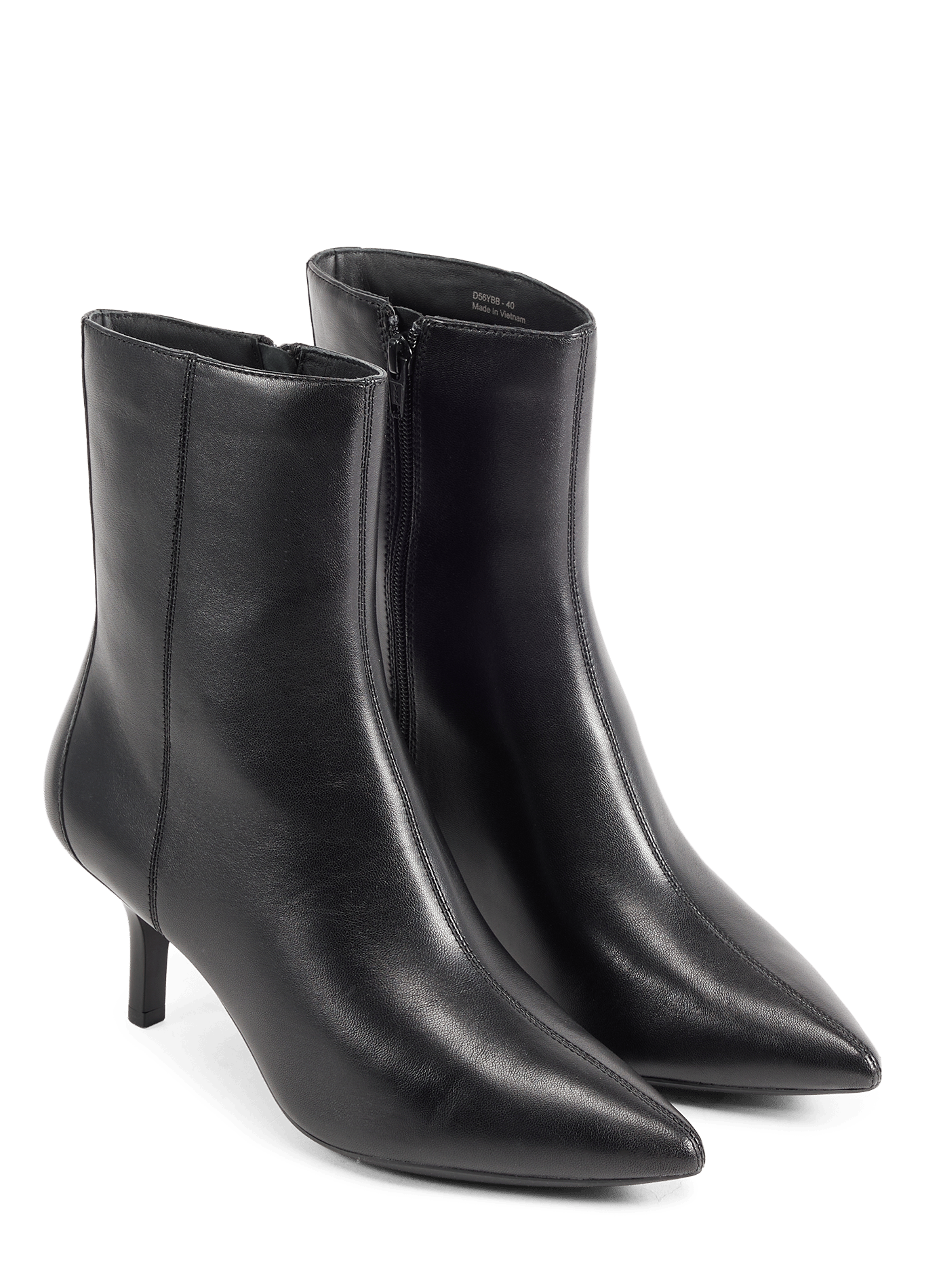 Kleopy leather kitten heels ankle boots GEOX Black