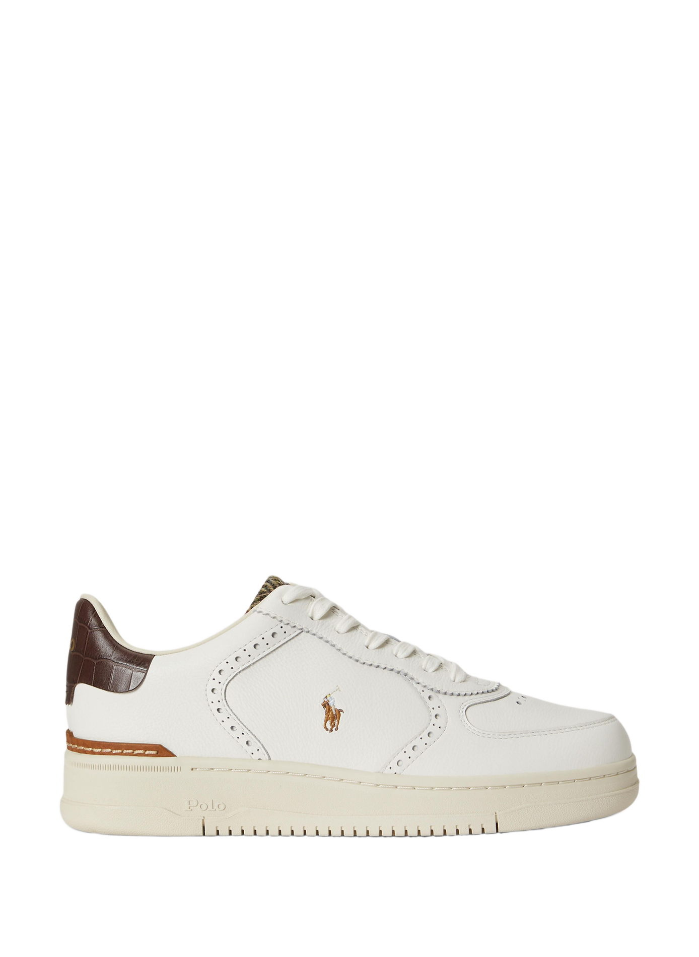 Baskets basses unies en cuir POLO RALPH LAUREN Blanc