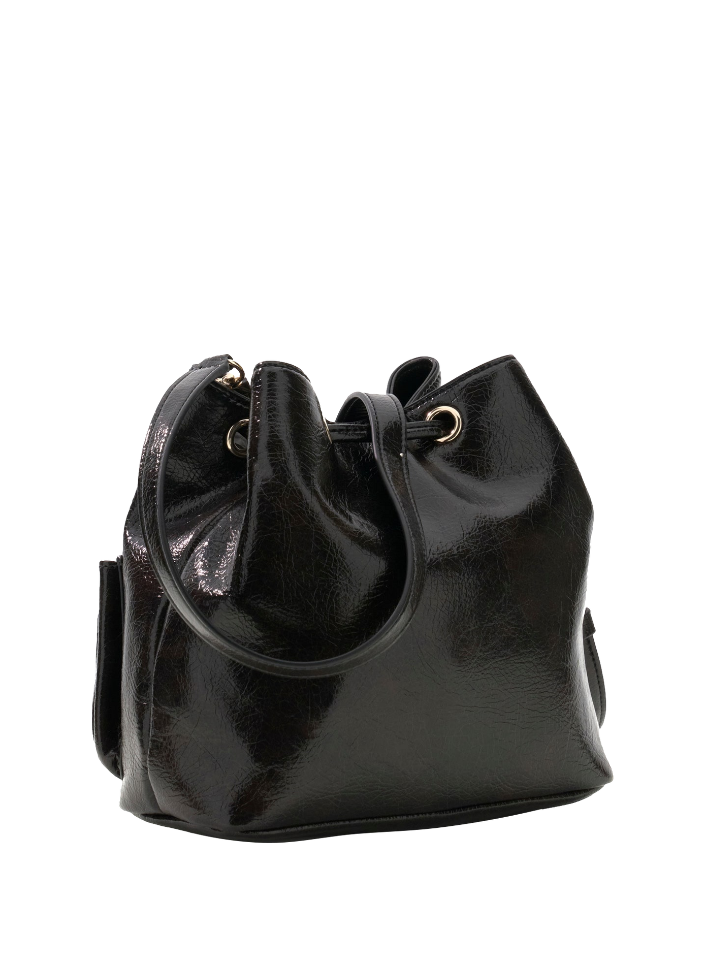 Sac seau effet cuir vernis GUESS Noir