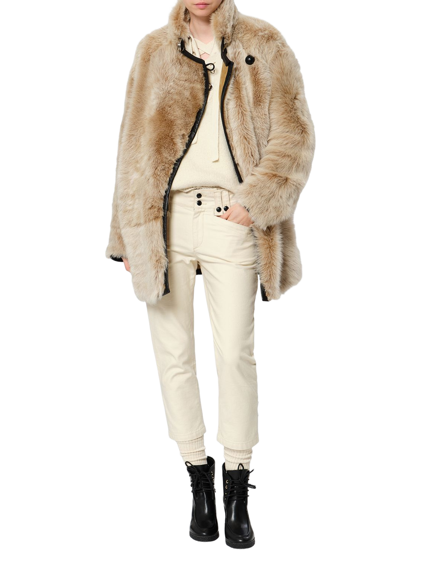Omkeerbare Rema-mantel van lamswol ISABEL MARANT Wit