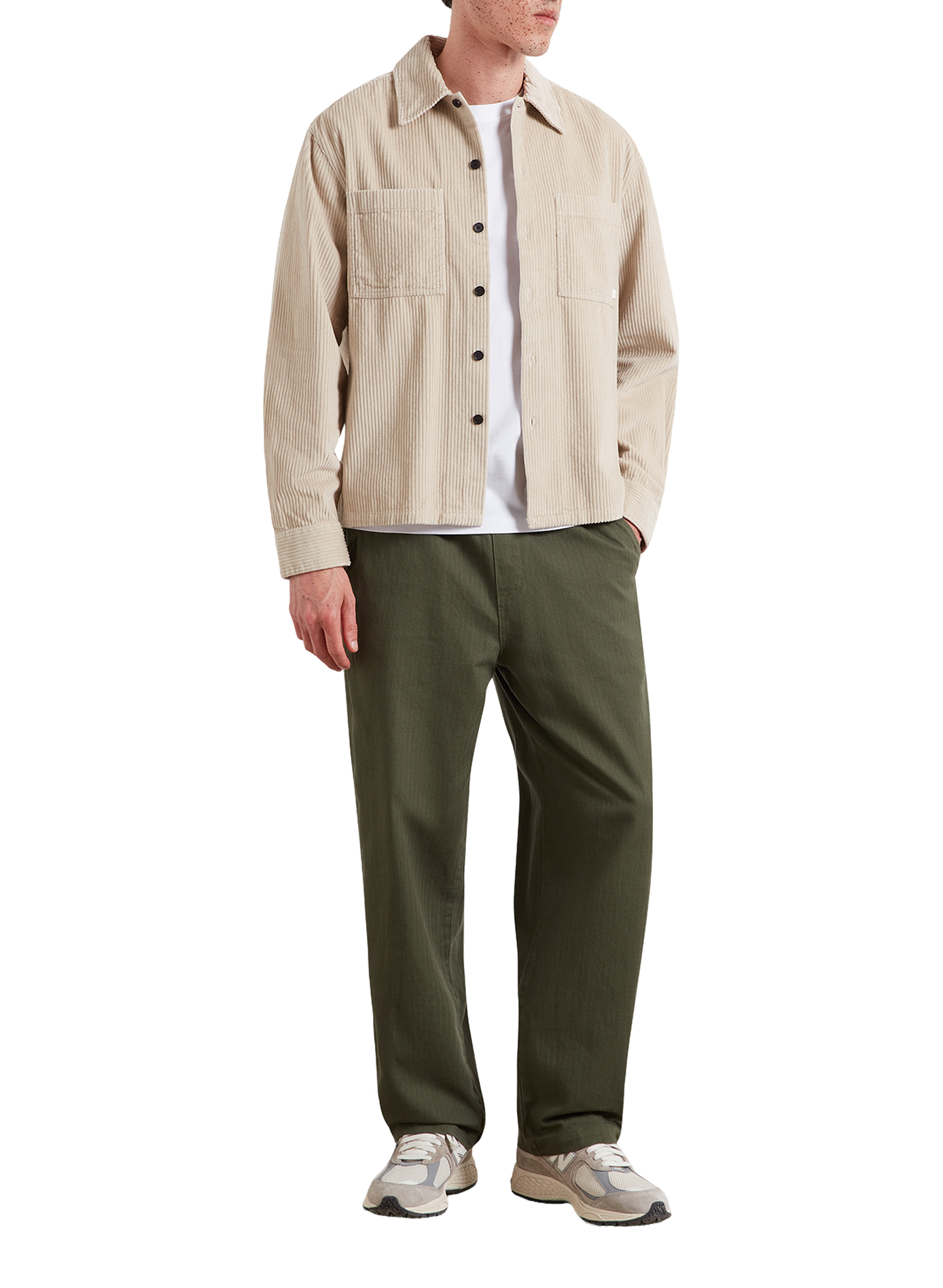 Surchemise en effet velours en coton FARAH Beige