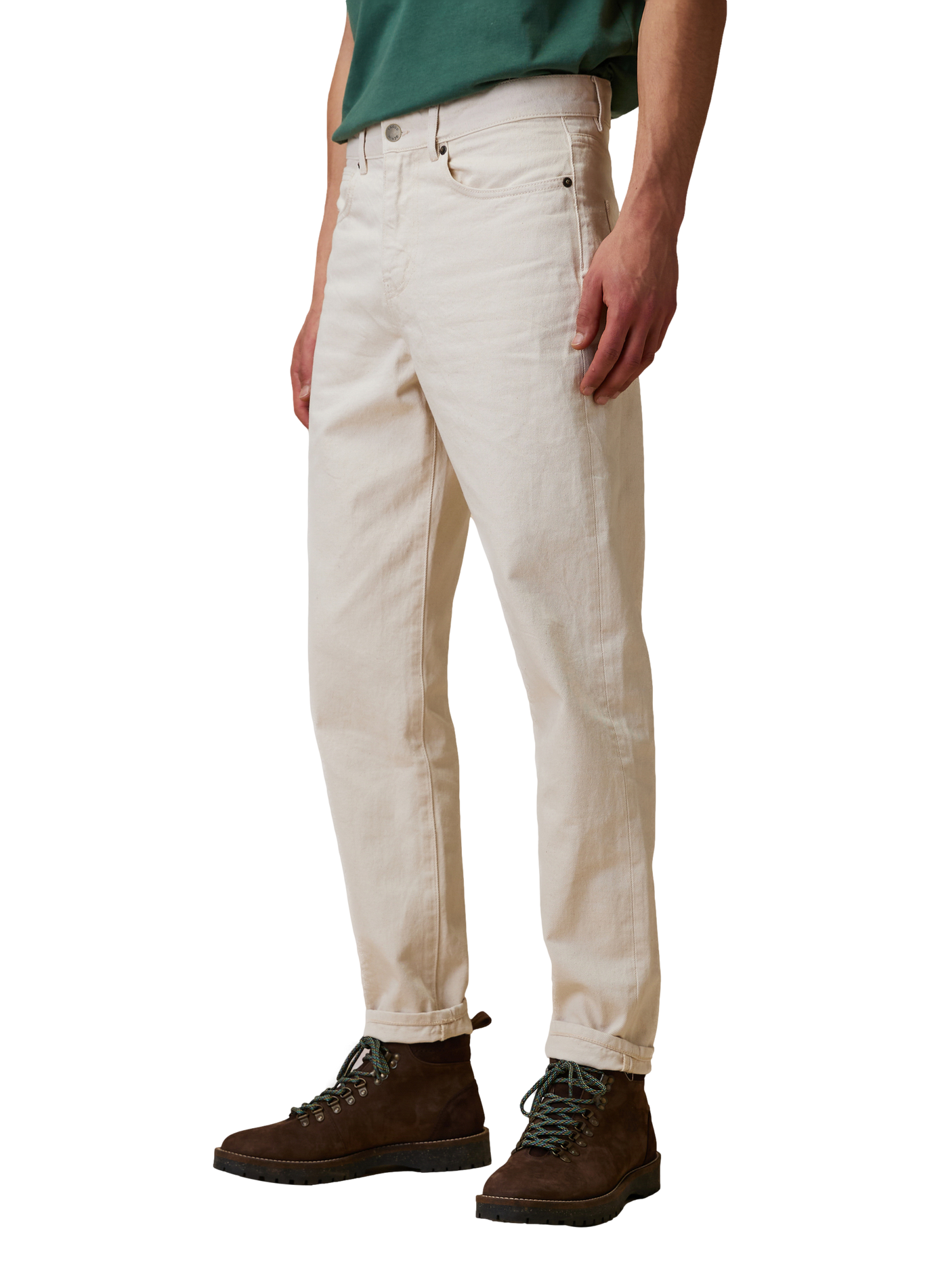 Rechte blauwe jeans van katoen FAGUO Beige