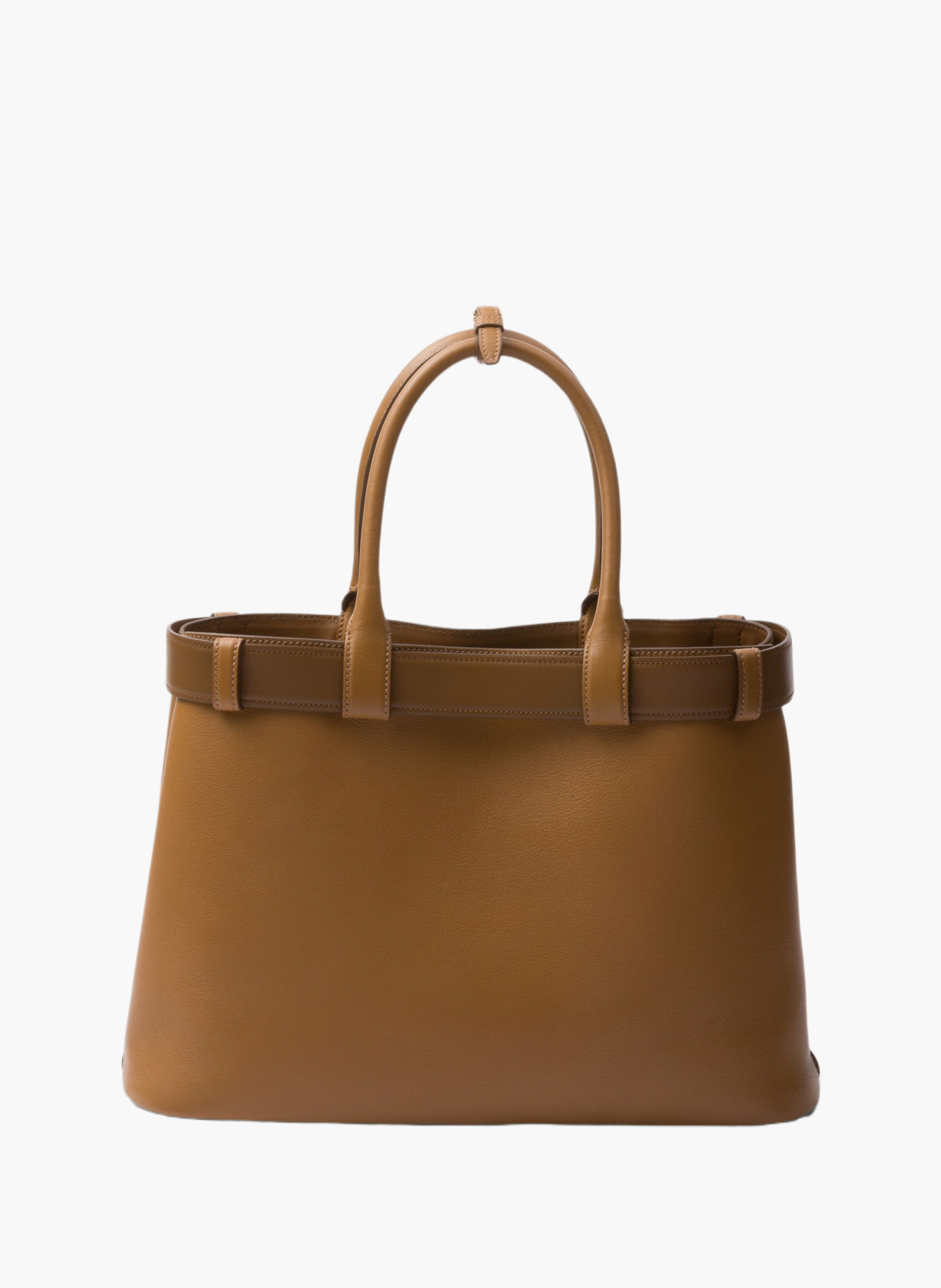 Grand sac à main prada buckle en cuir avec ceintur PRADA Marron
