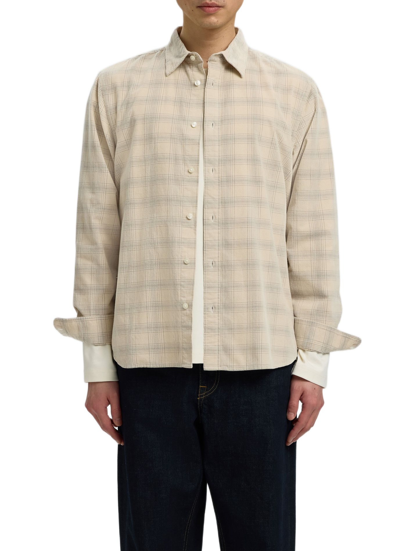 Classic checkered cotton shirt SELECTED Beige