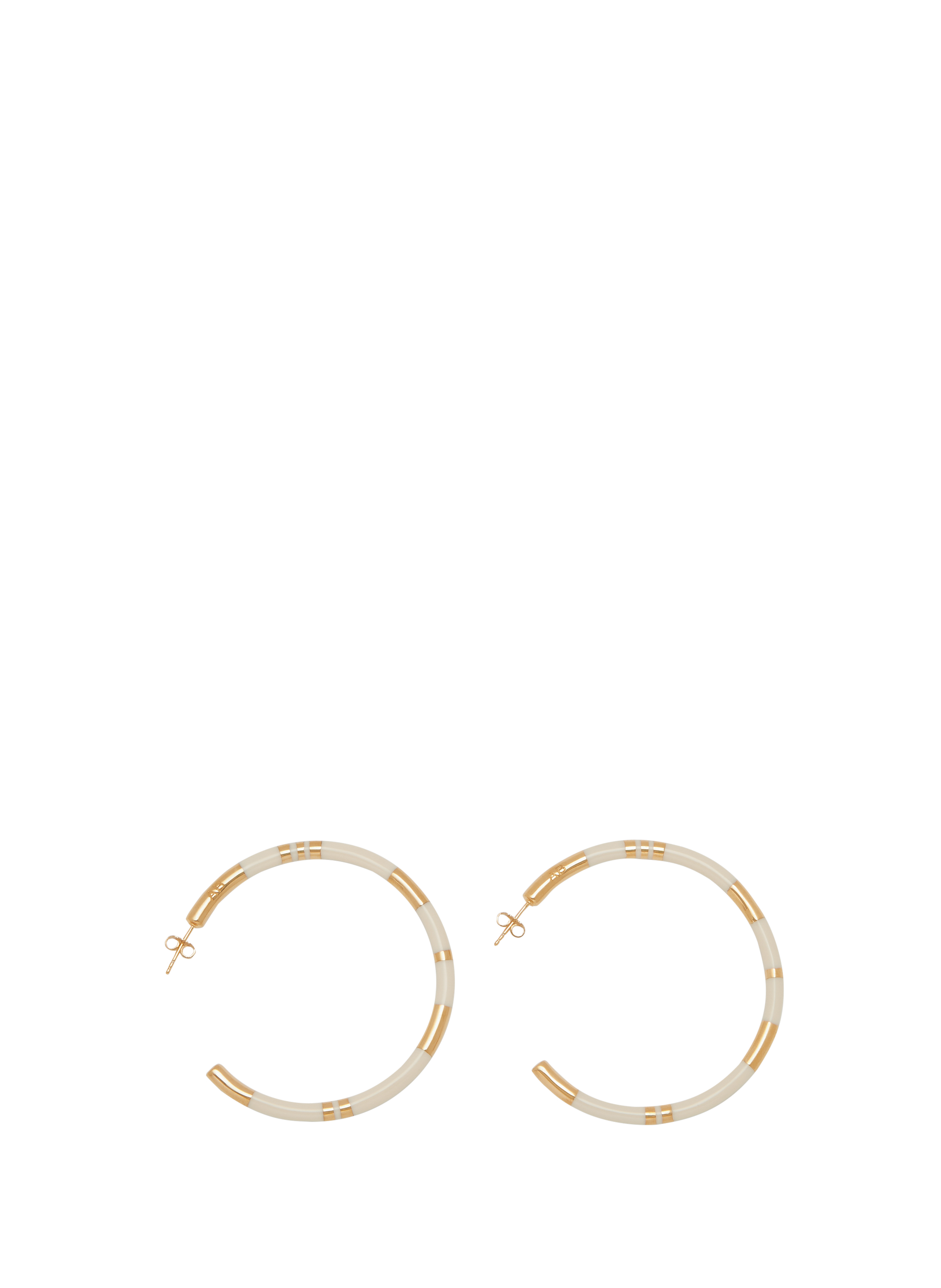 AURELIE BIDERMANN Boucles d'oreille Positano Ivoire Doré