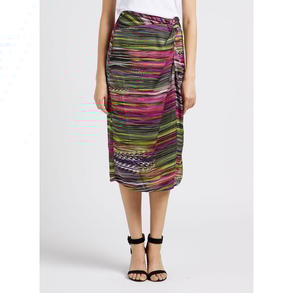 Jupe midi portefeuille imprimée