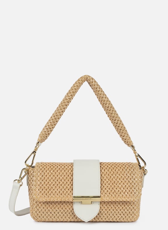 Sac besace - osier Blanc by LANCASTER LANCASTER Sac besace - osier Blanc