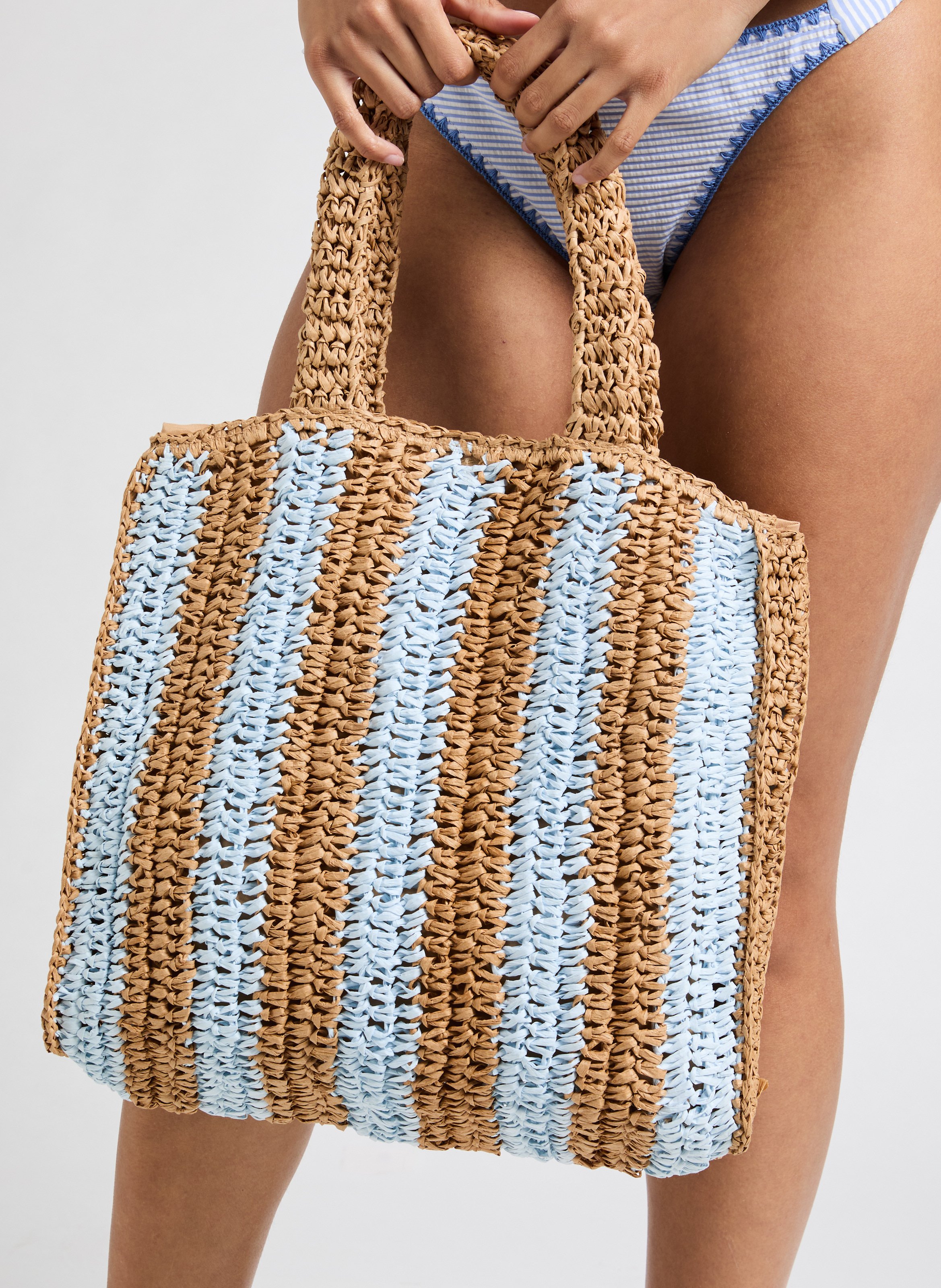 Sac à main en raphia AU PRINTEMPS PARIS Bleu