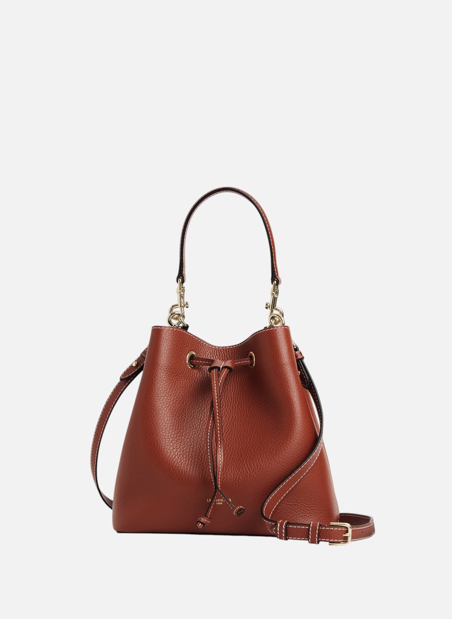 Sac seau louise en cuir grainé LE TANNEUR Marron
