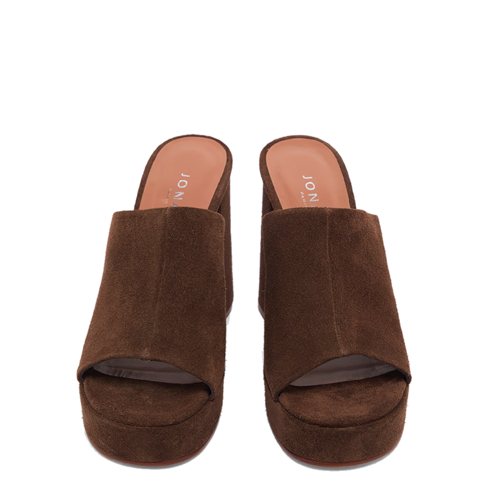 Sandales à plateforme en cuir suédé Delle JONAK Marron