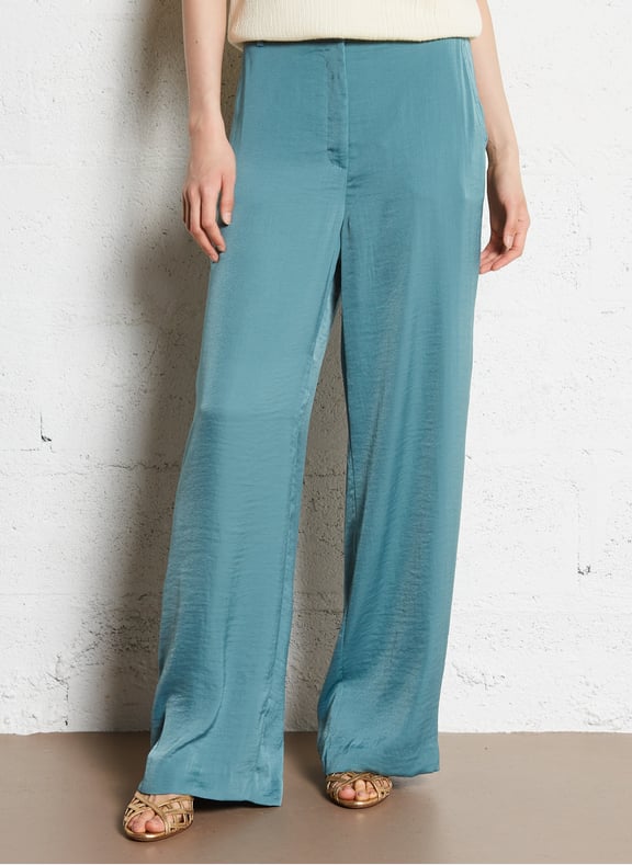 Pantalon large satiné solveig Vert by BA&SH BA&SH Pantalon large satiné solveig Vert