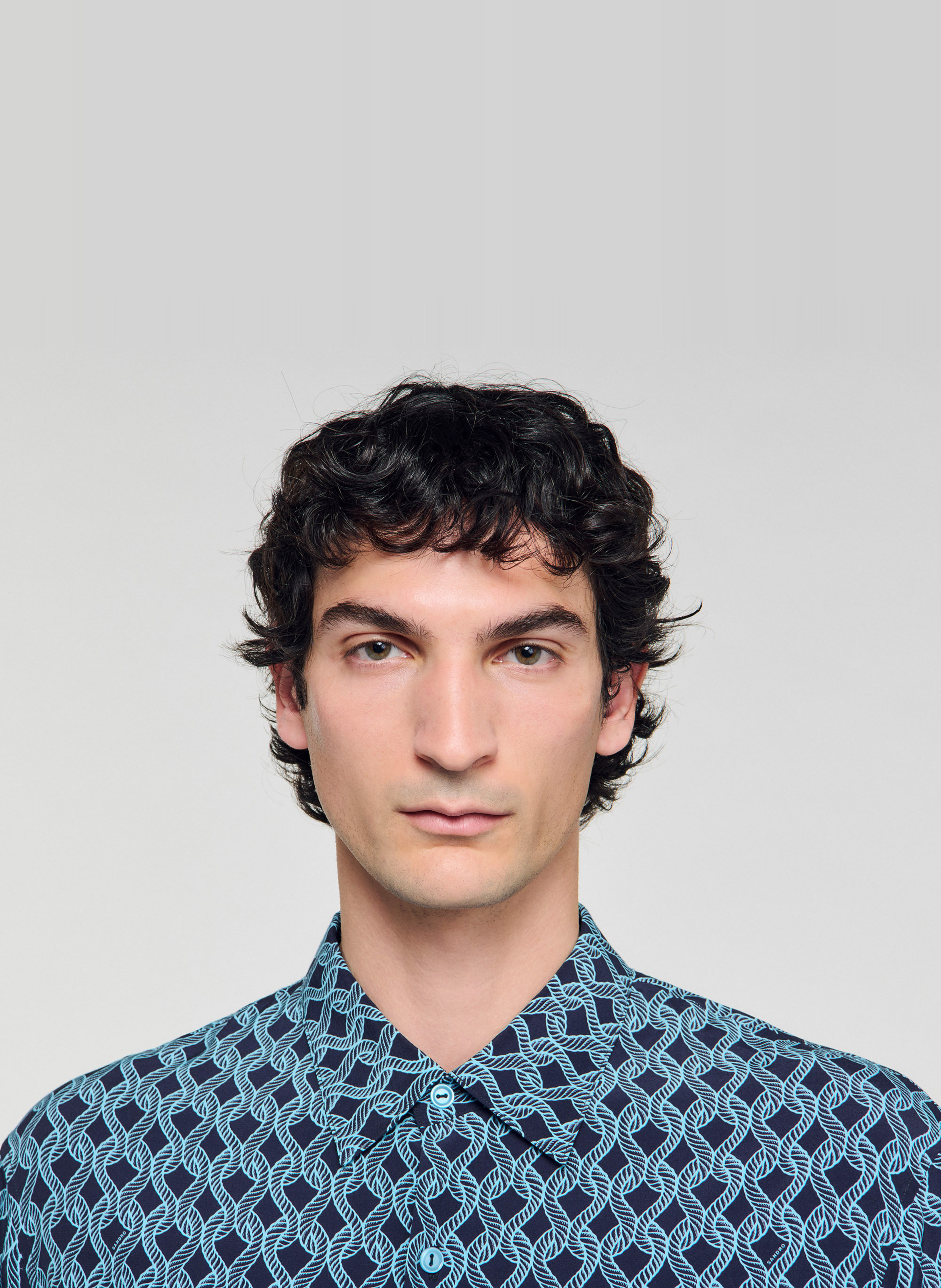 Chemise col classique imprimé SANDRO Bleu