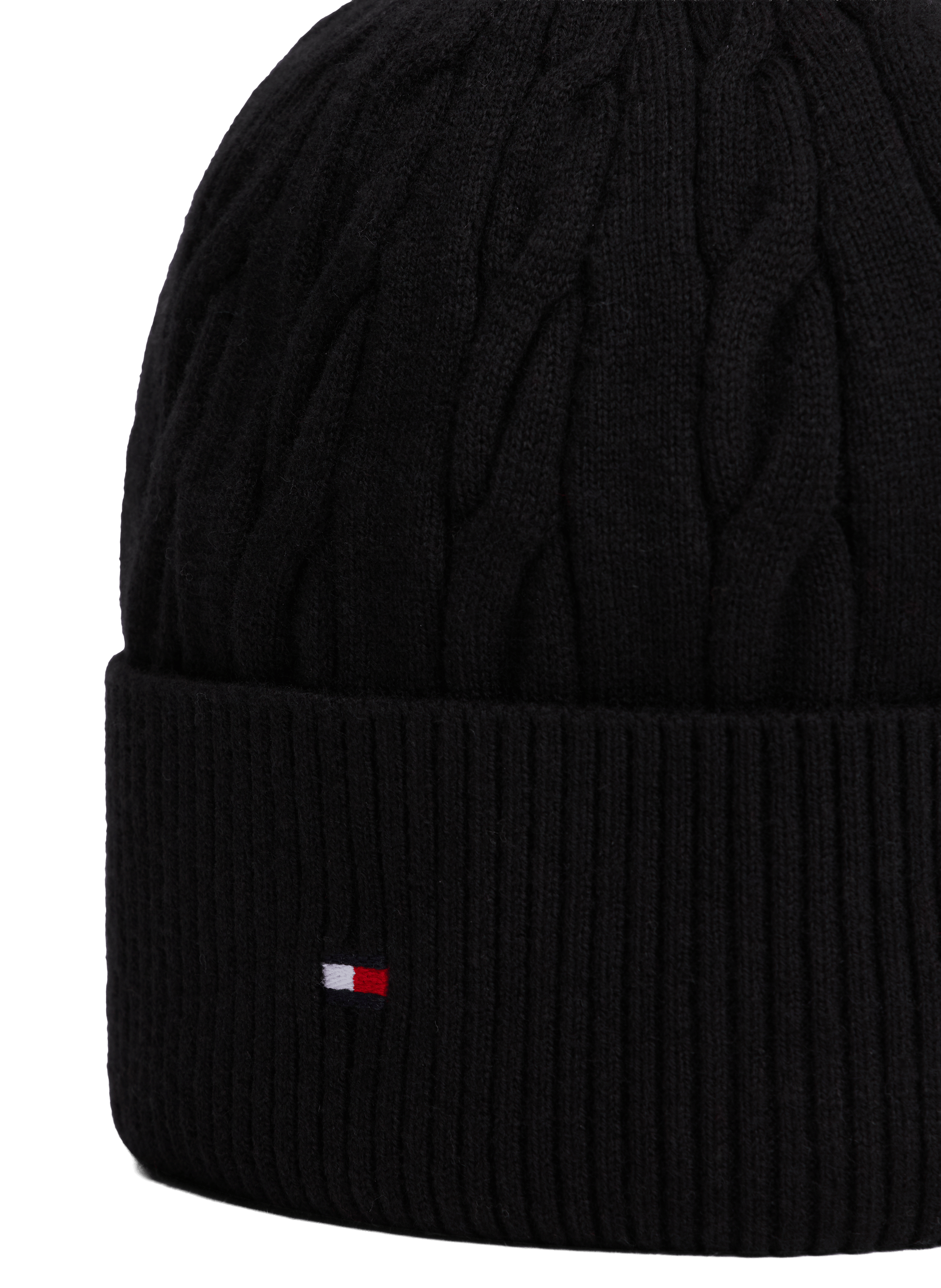 Wool and cotton beanie TOMMY HILFIGER Black