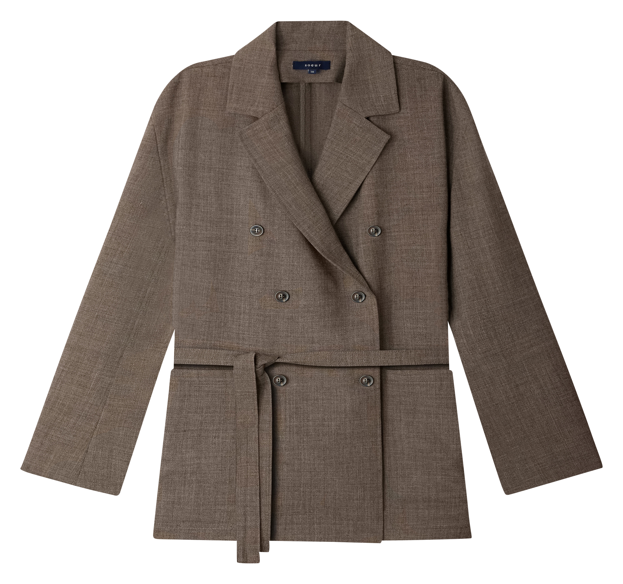 Veste droite en laine drew SOEUR Marron