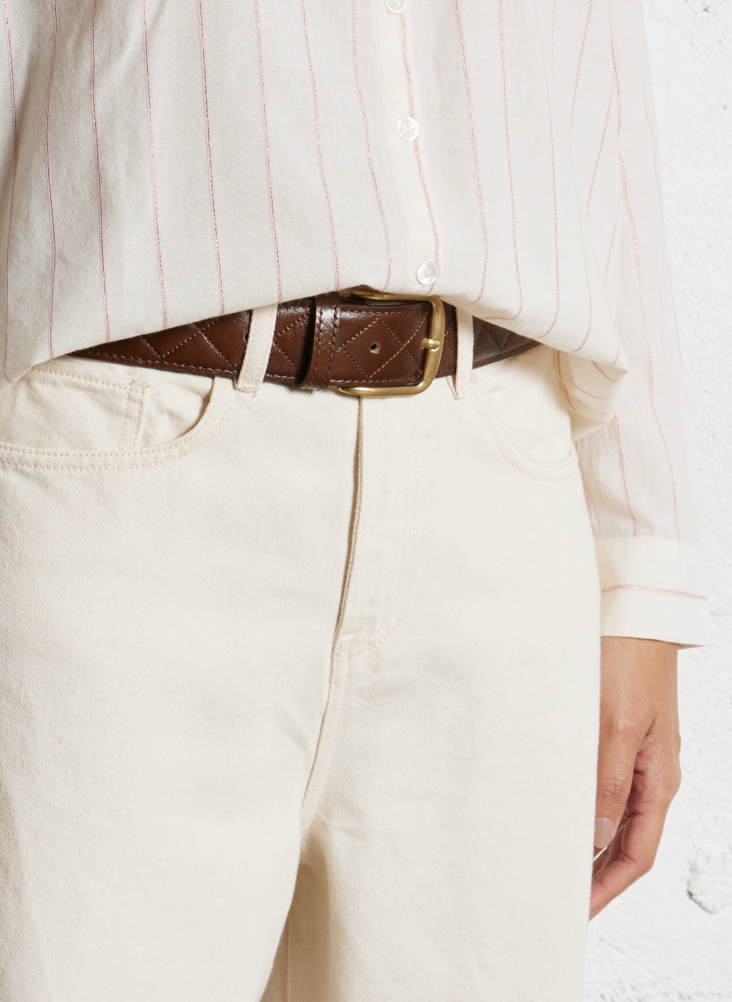 Ceinture en cuir nelly Marron