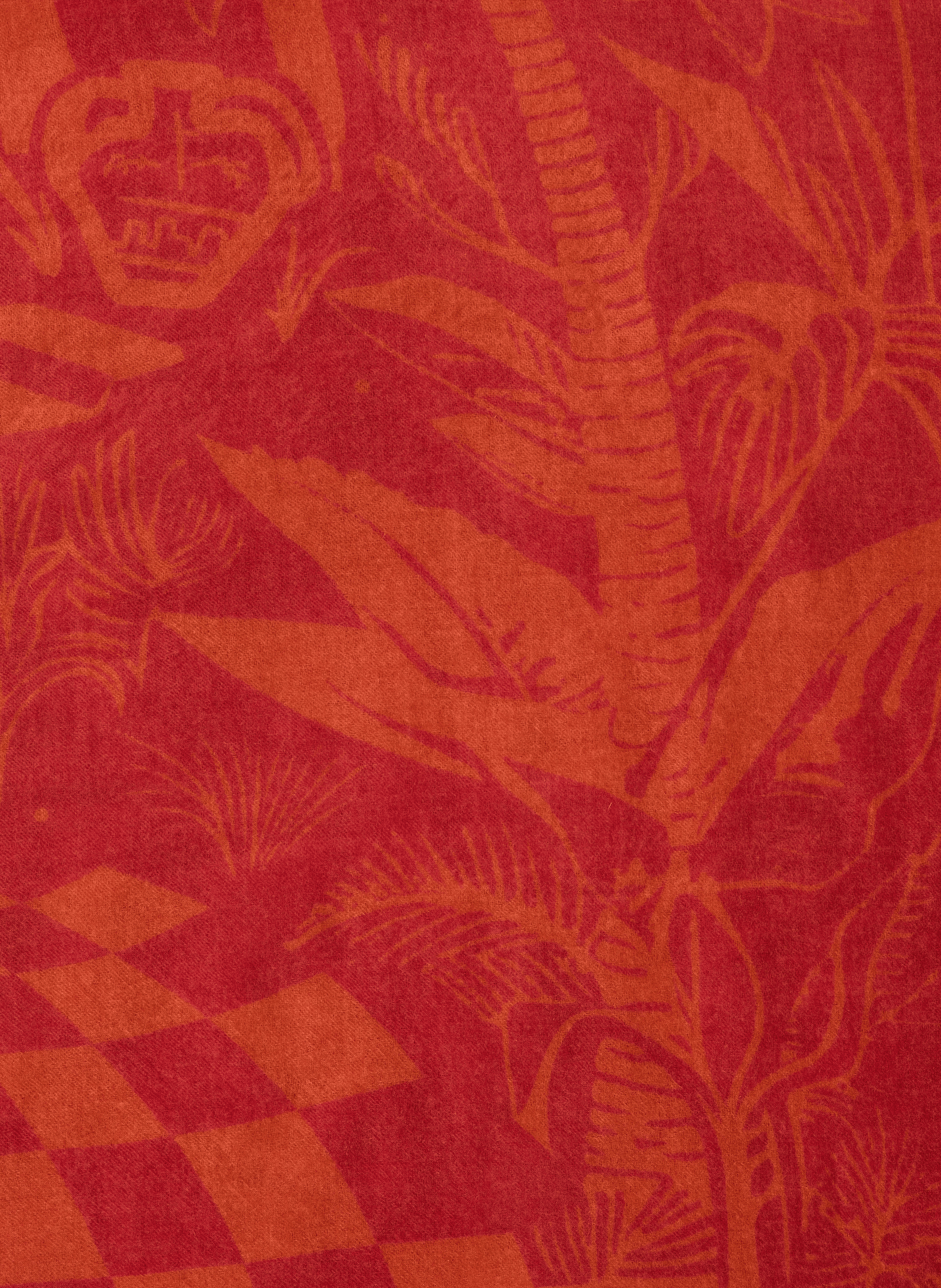 Écharpe à imprimé en soie PETRUSSE Rouge