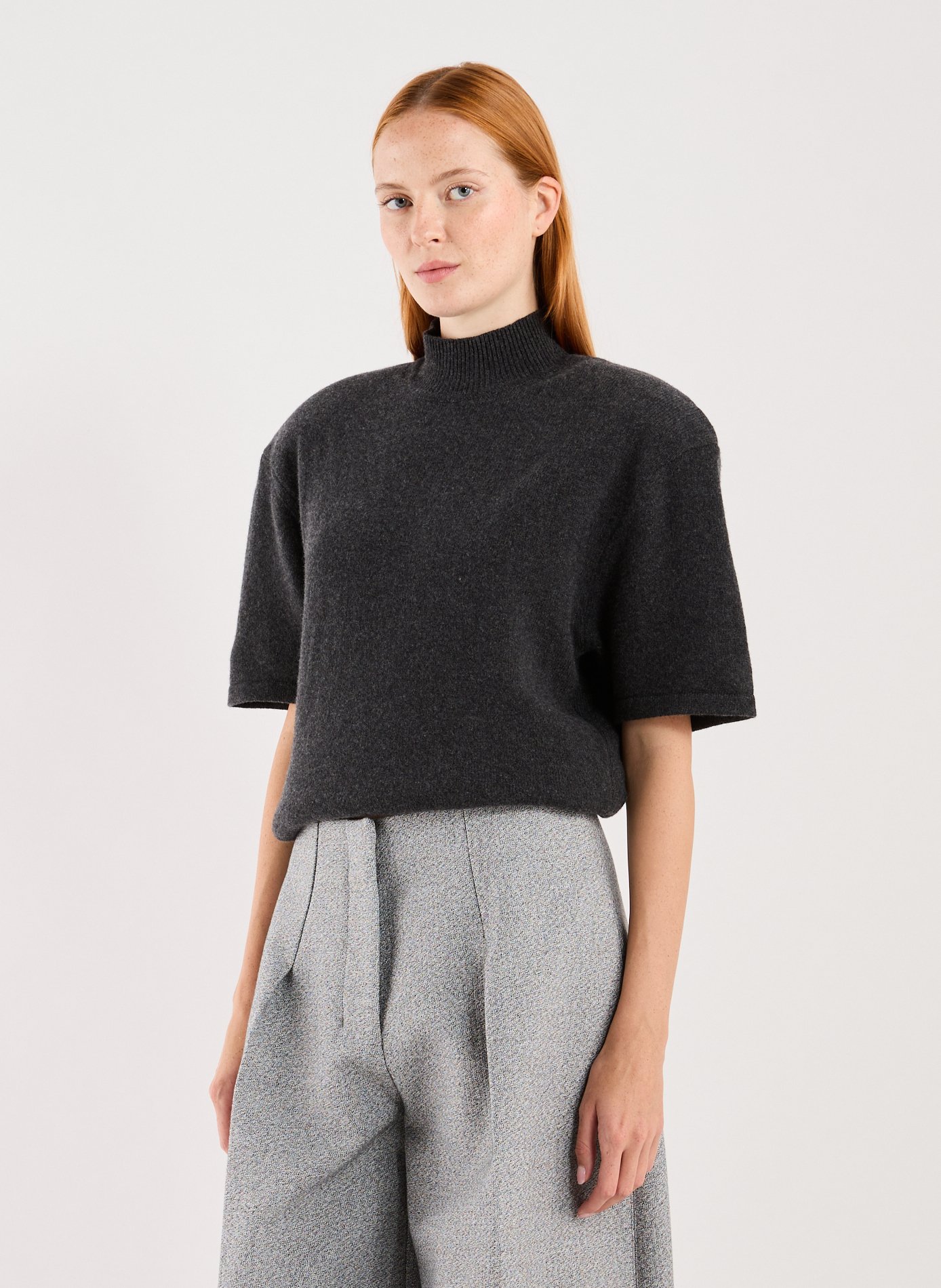 JACQUEMUS Pull sans manches en laine mélangé Gris