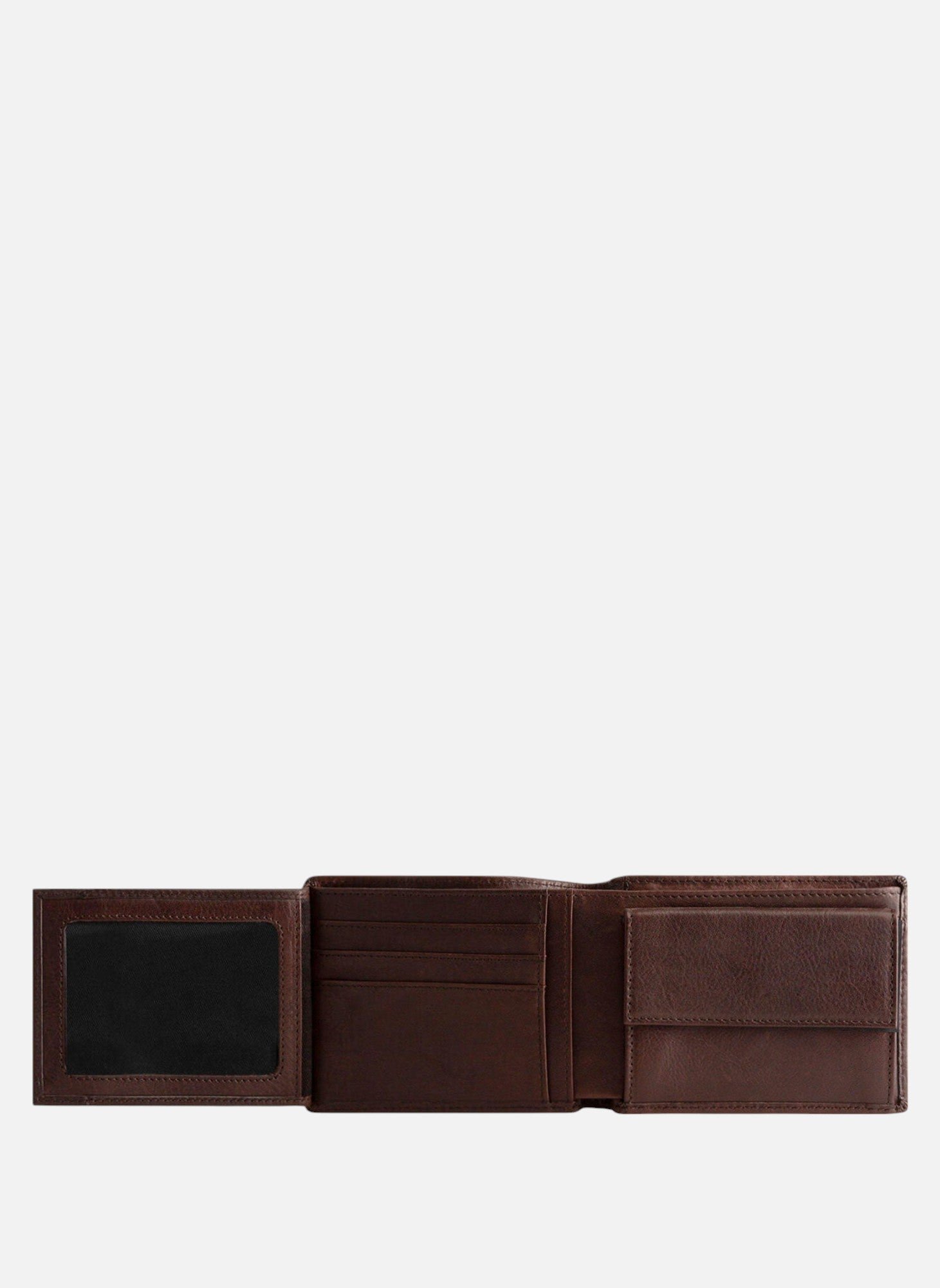 Portefeuille horizontal à rabat 2 volets en cuir huilé LE TANNEUR Marron