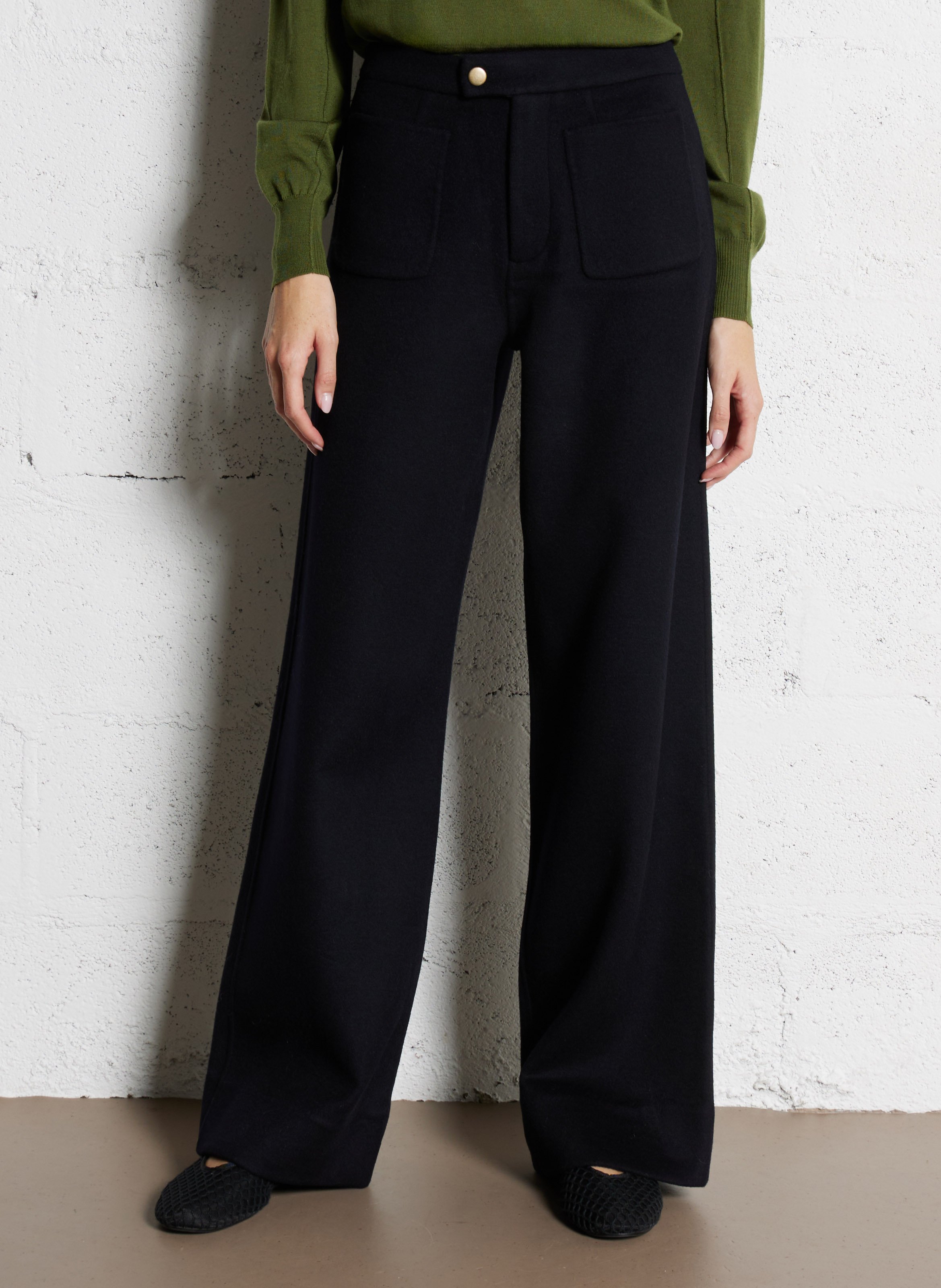 Pantalon droit en laine mélangée harold SOEUR Bleu