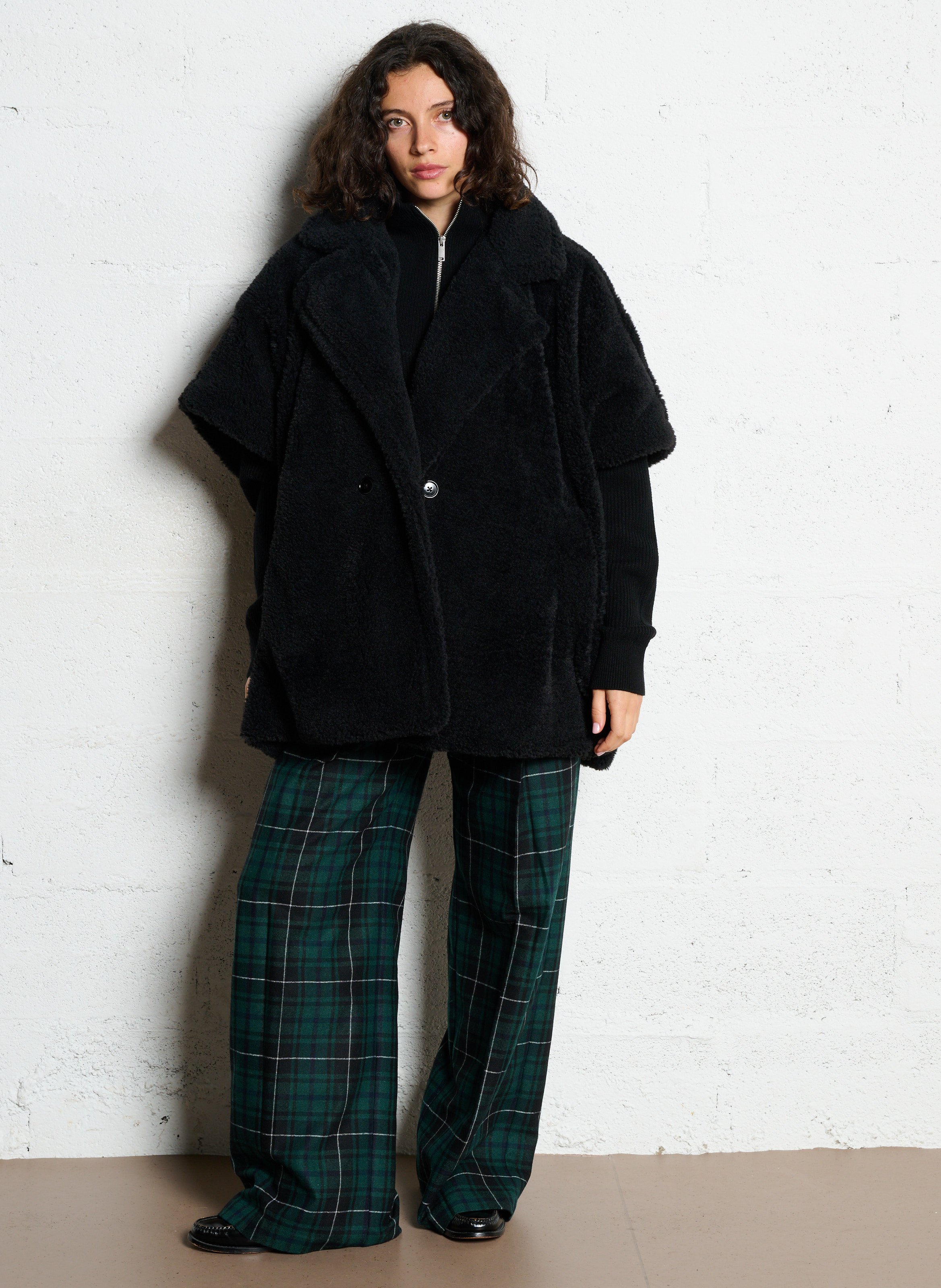 Cape oversize en fourrure synthétique IKKS Noir