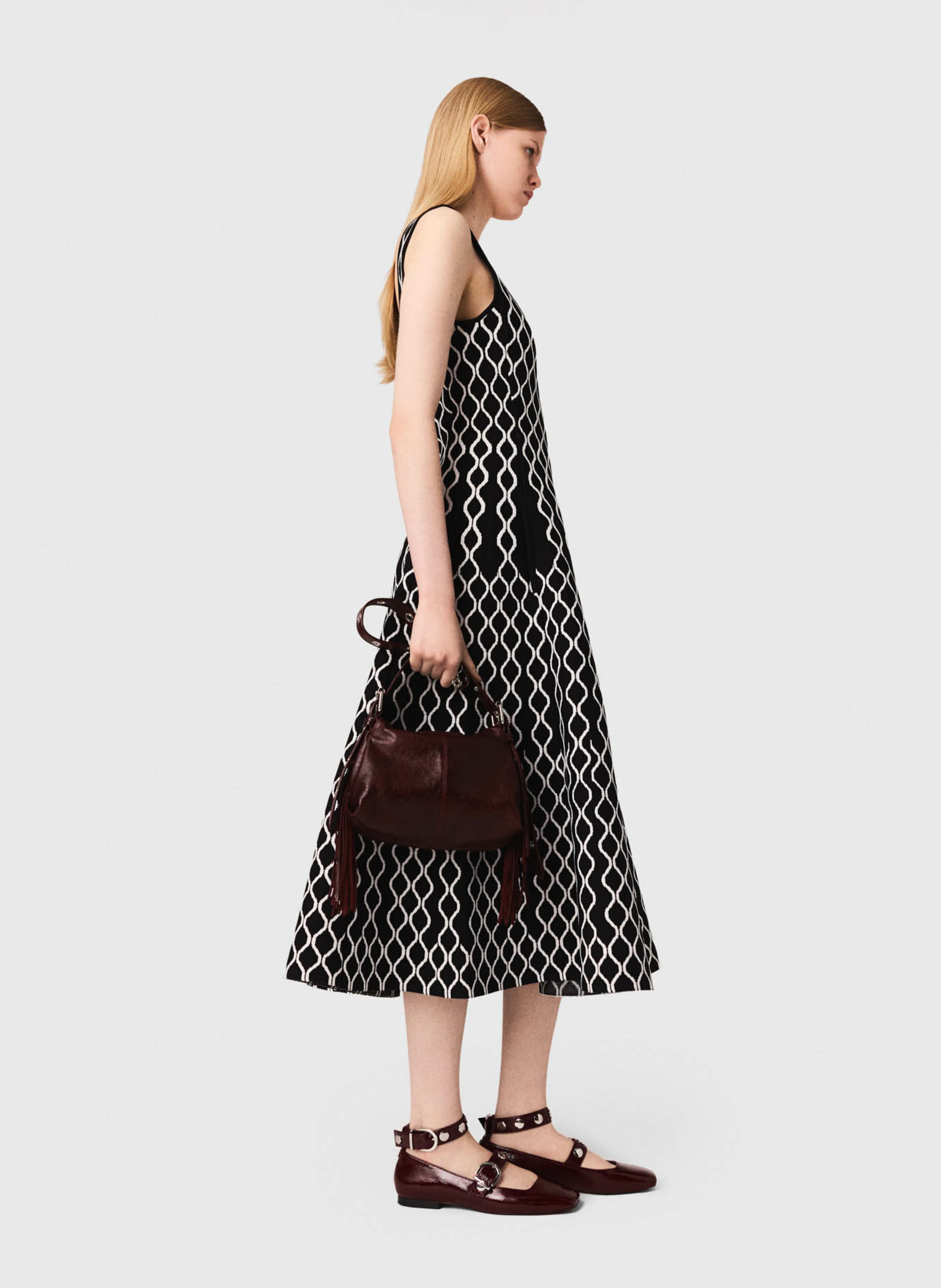 Robe courte en maille jacquard MAJE Noir