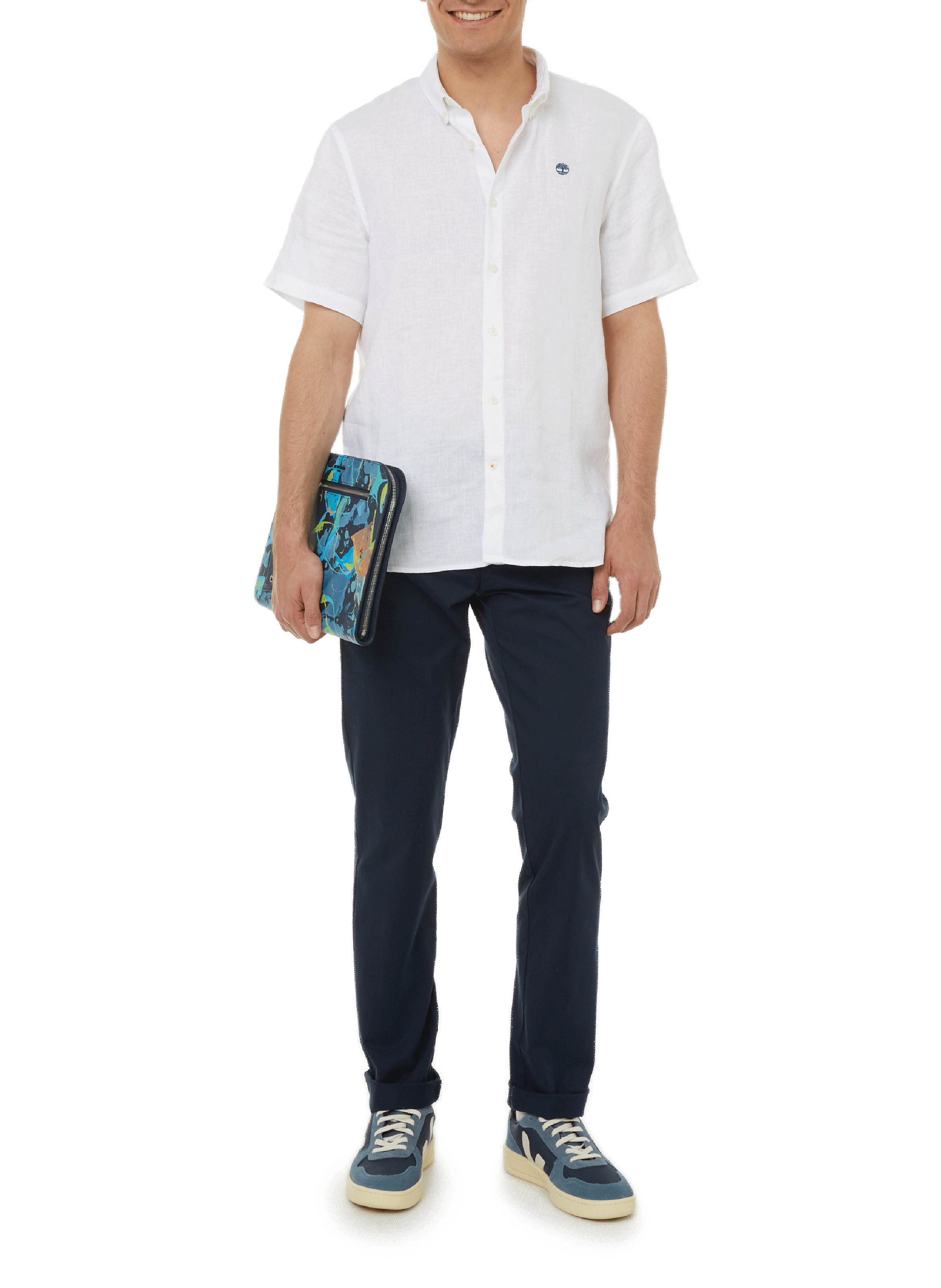 Chemise slim en lin TIMBERLAND Blanc