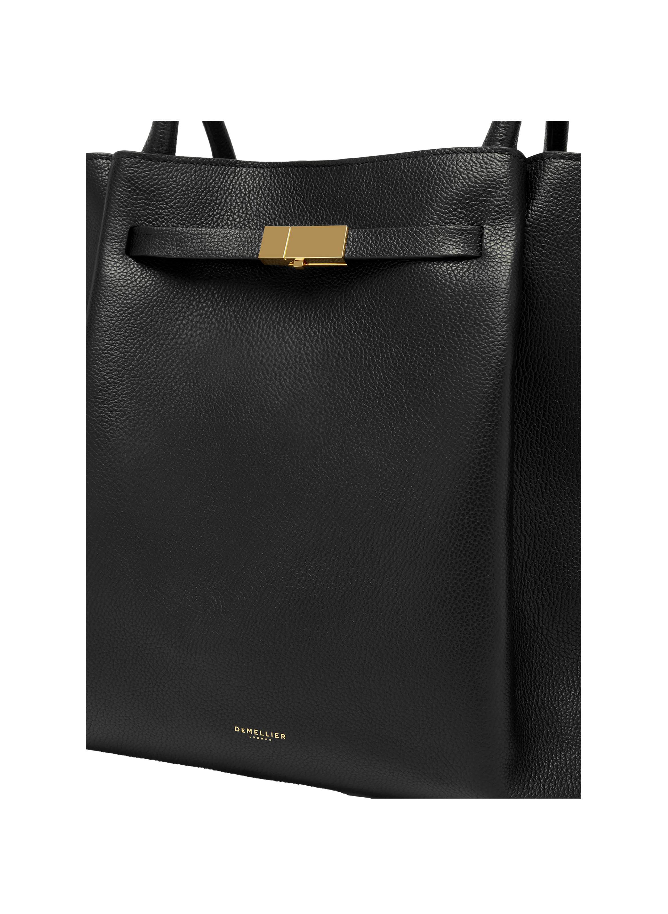 New York grained leather handbag DEMELLIER LONDON Black