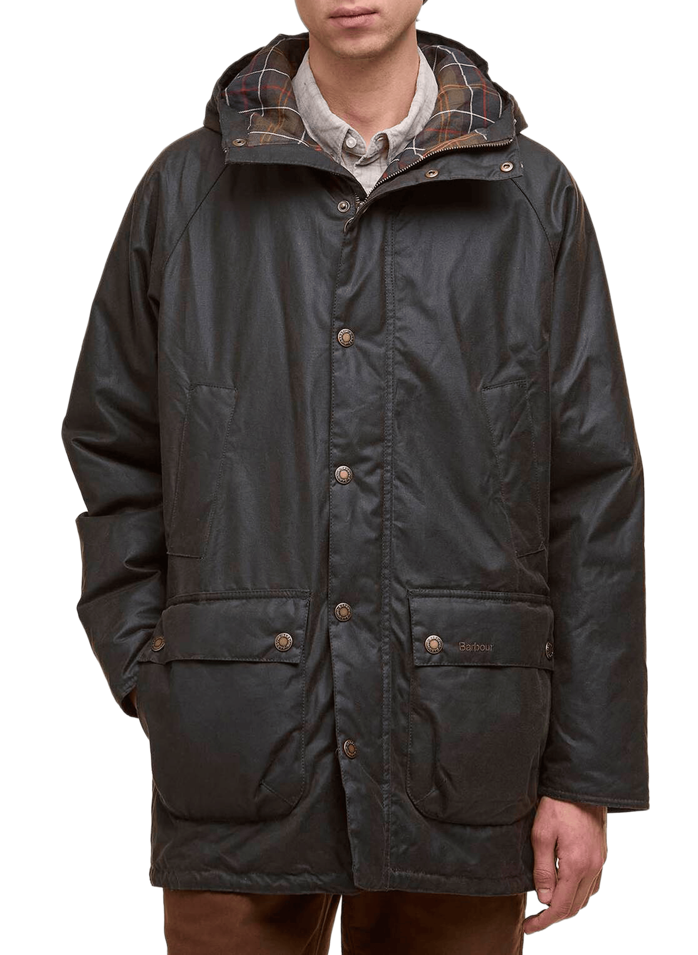 BARBOUR Parka mi-longue à capuche en coton Vert