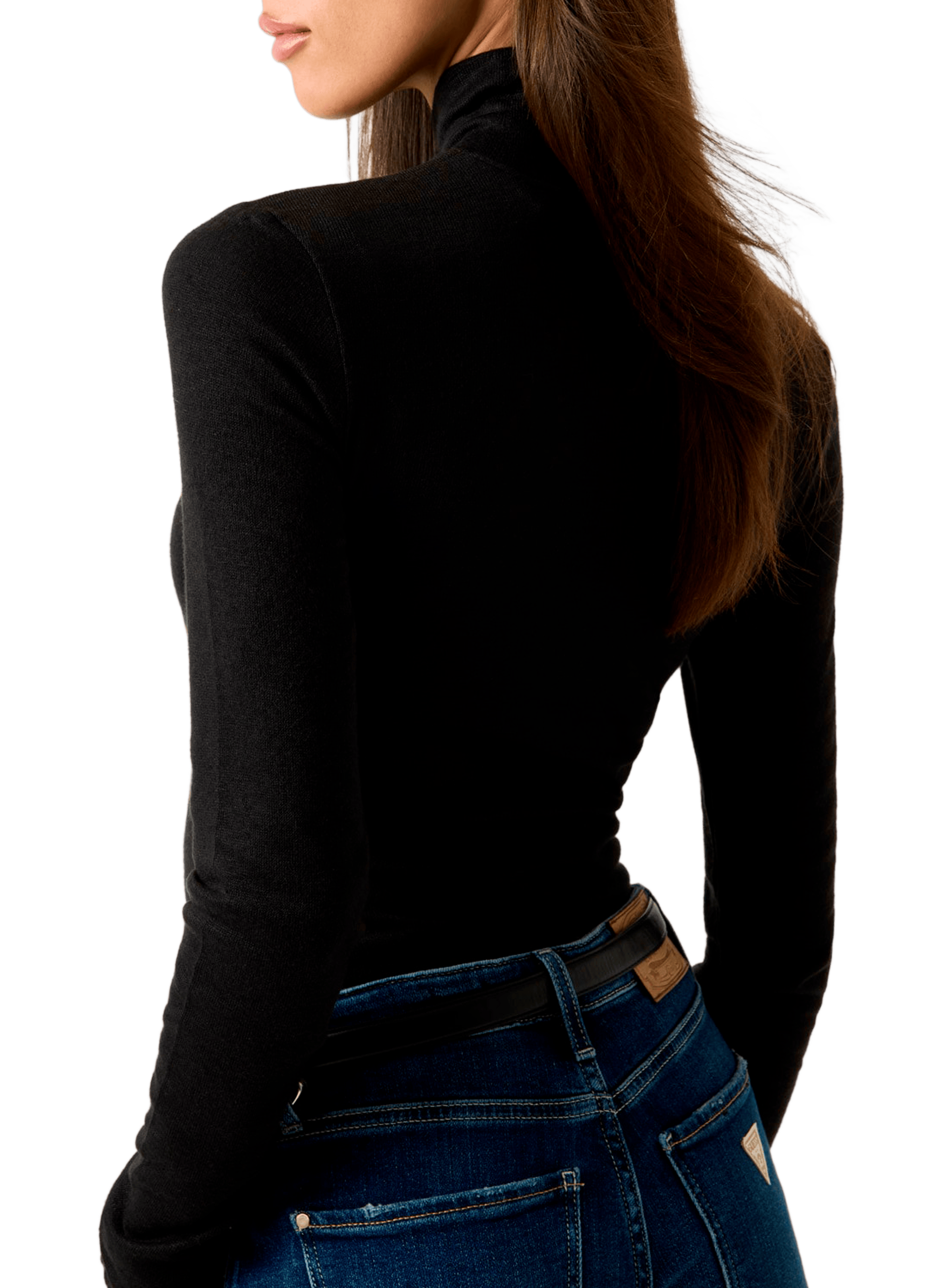 Fitted long-sleeve top GUESS Black