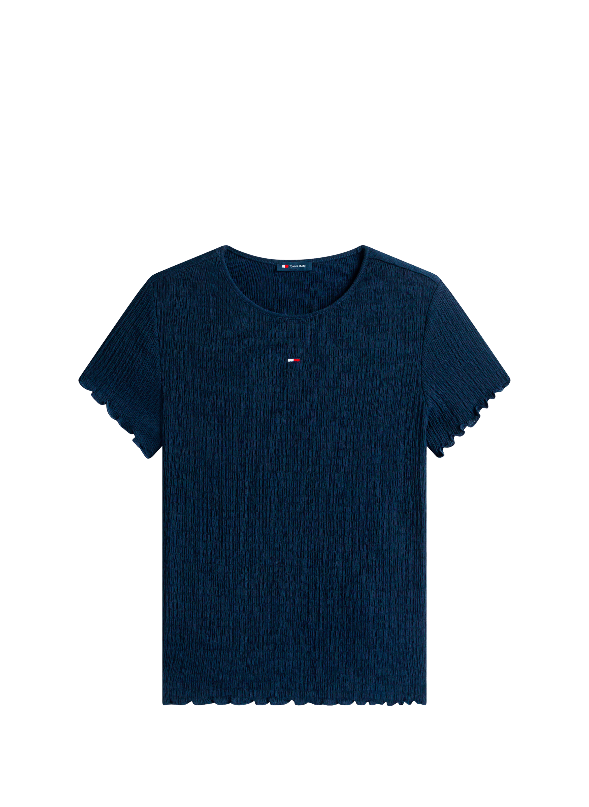 Ribbed logo T-shirt TOMMY HILFIGER Blue