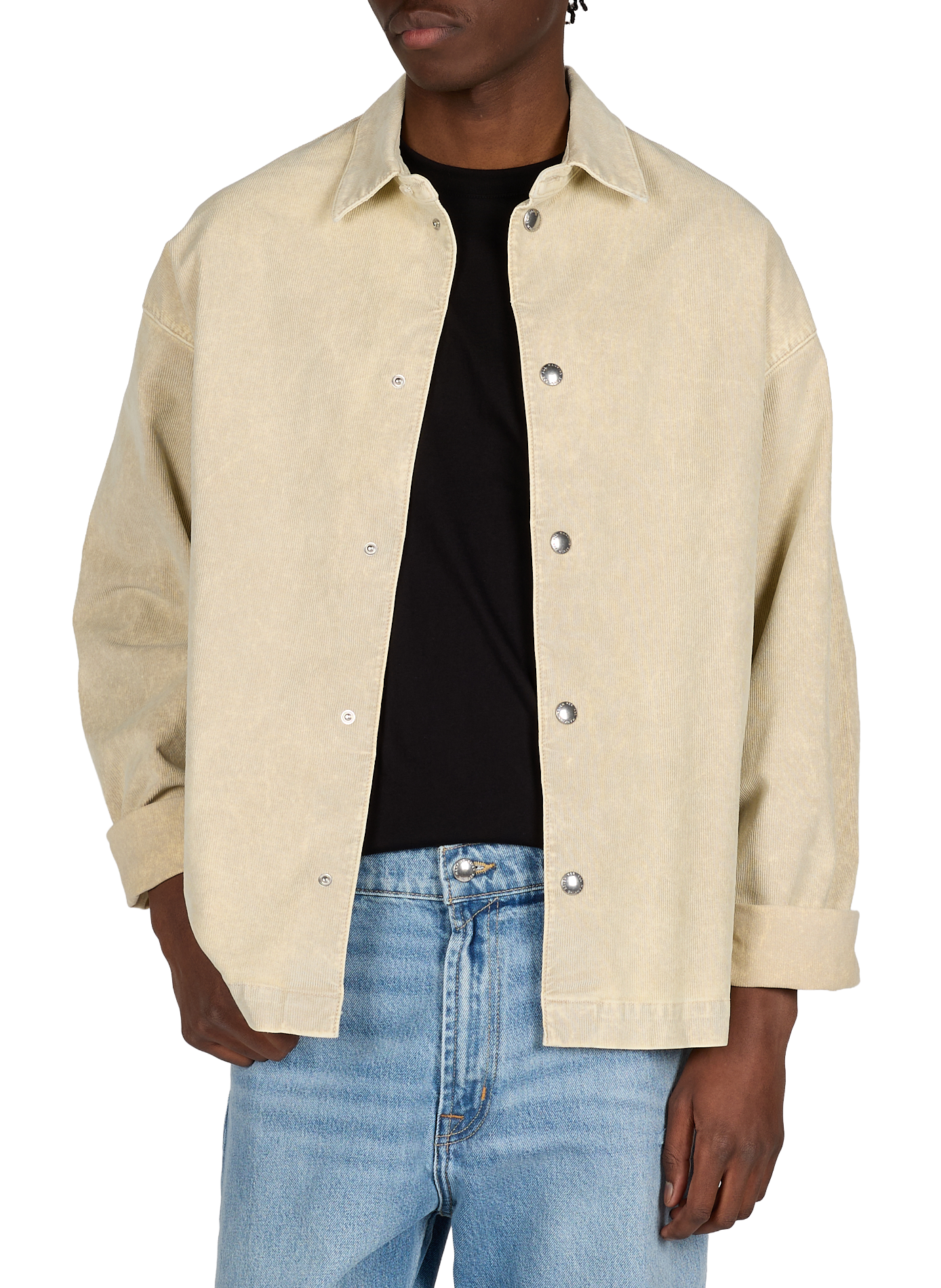 Straight corduroy shirt in mixed cotton 7 FOR ALL MANKIND Beige