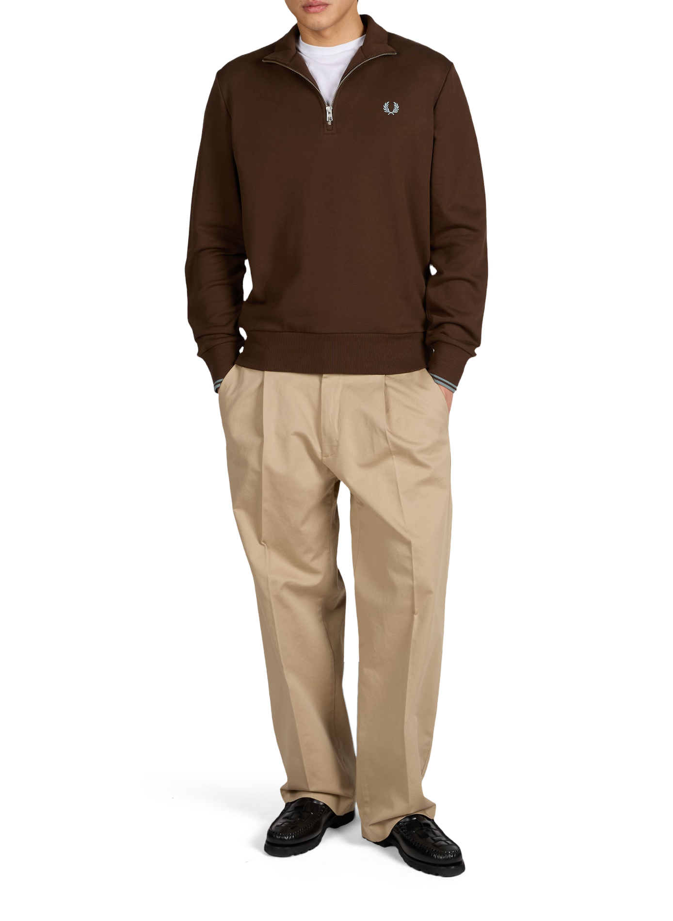 Cotton sweatshirt FRED PERRY Brown