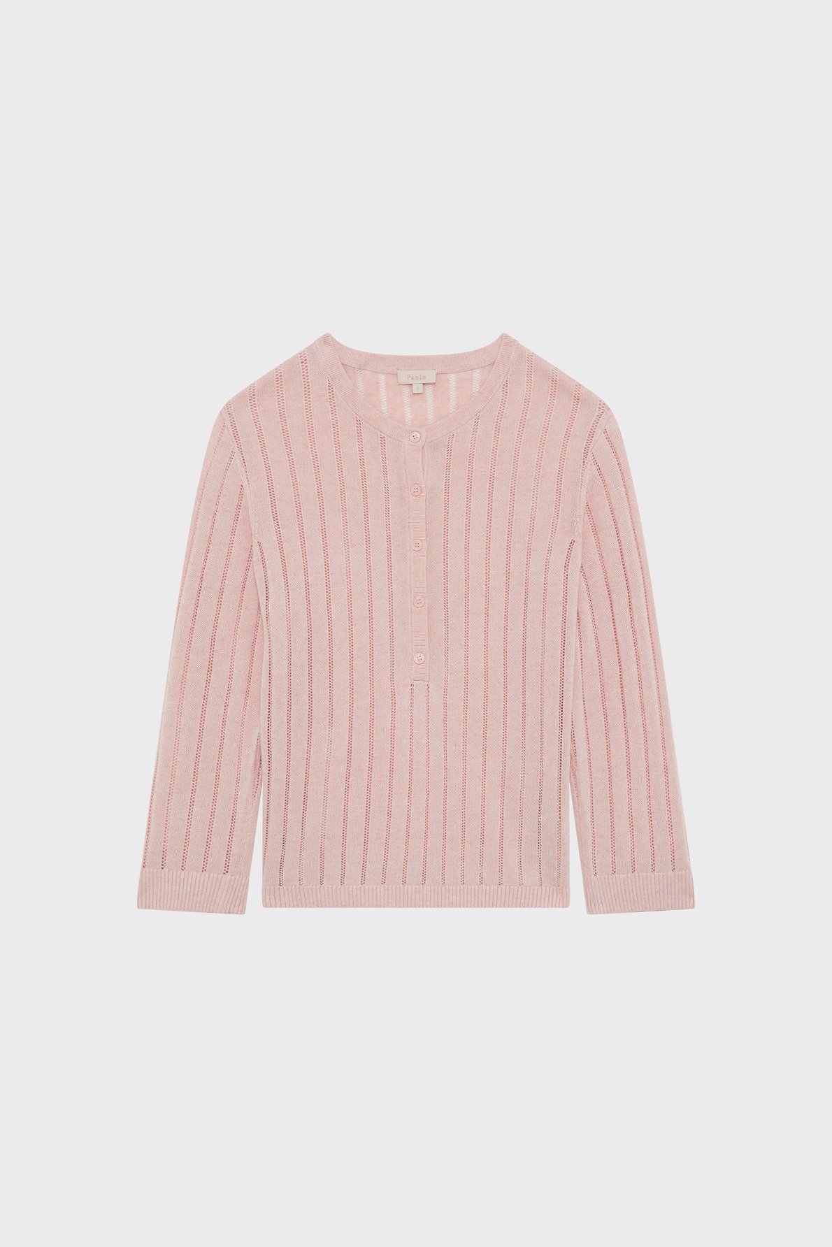 Pull à col rond en maille ajourée - leona PABLO Rose